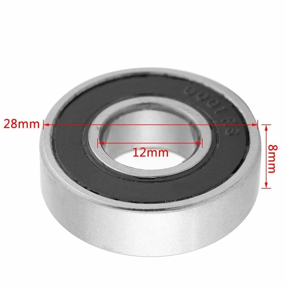 10 pcs Kugellager Lager Rollenlager, Multi-Use-Gummi Sealed Rillenkugellager 6001-2RS (12x28x8mm)