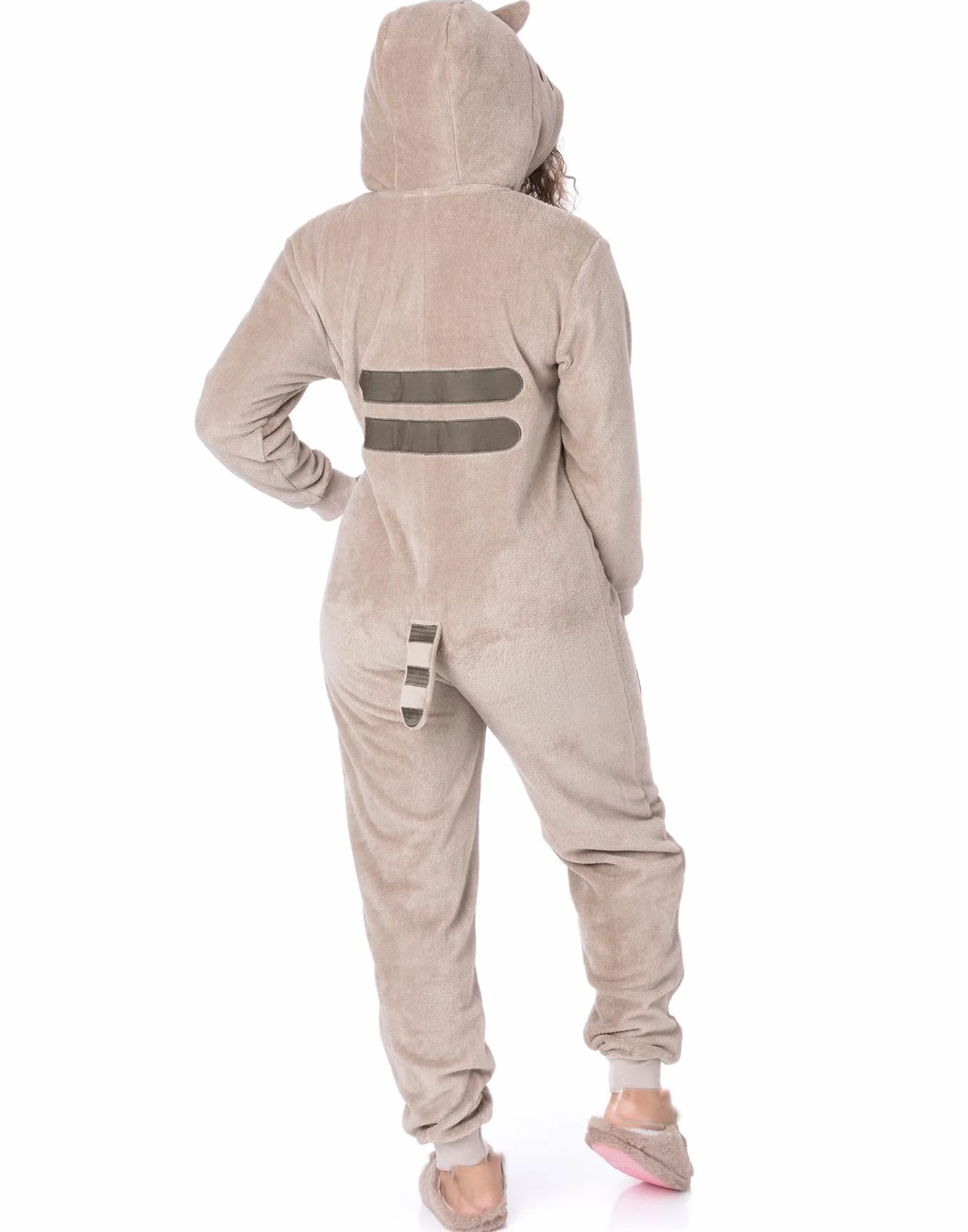 Pusheen The Cat Onesie Damskie | Damska piżama Novelty Brown All In One | Cartoon Cat z uszami 3D Tail Character Odzież domowa | Prezenty towarowe Pusheen