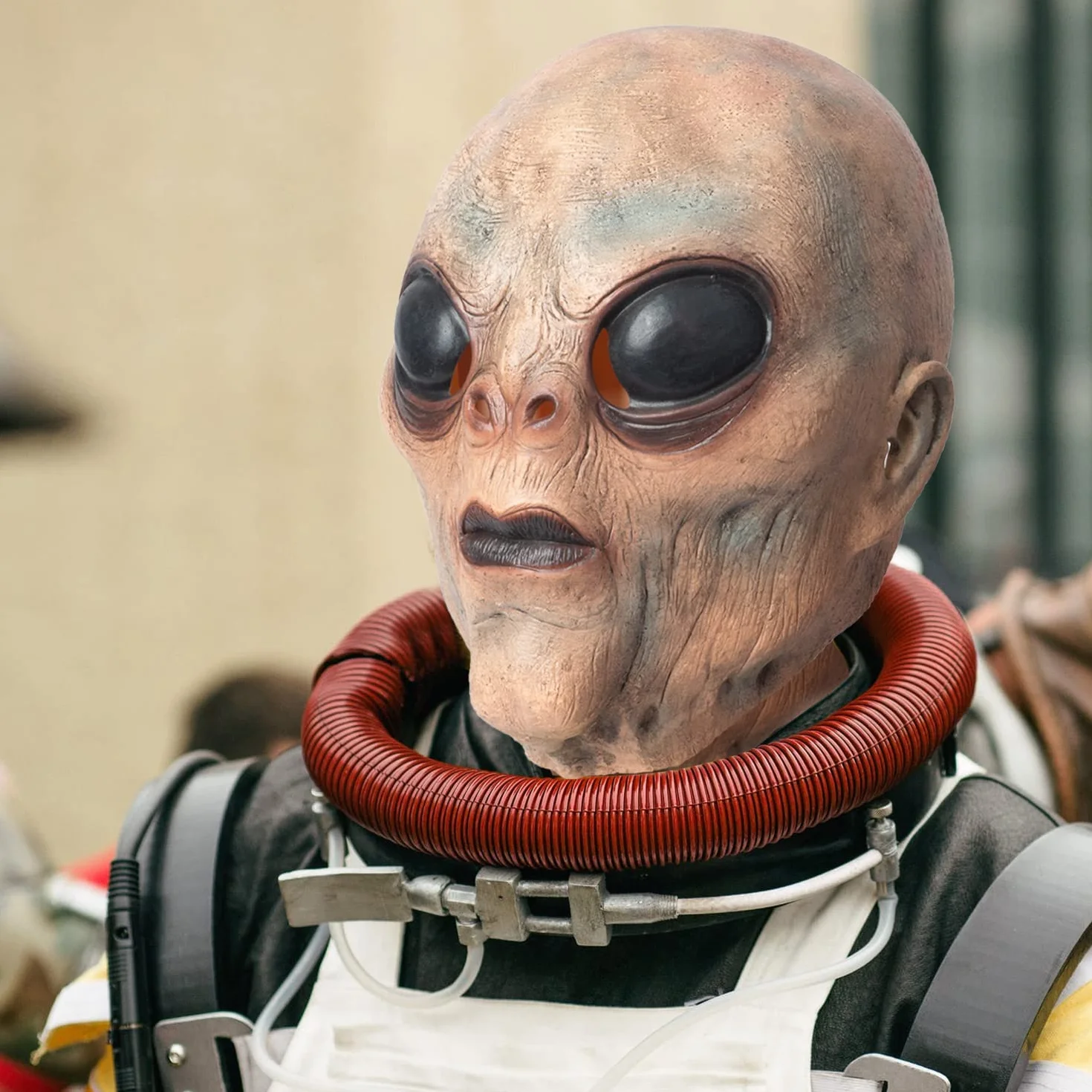 CreepyParty Alien maska ET przerażająca lateksowa maska na całą głowę, straszne maski z horroru, na Halloween, karnawał, imprezę kostiumową