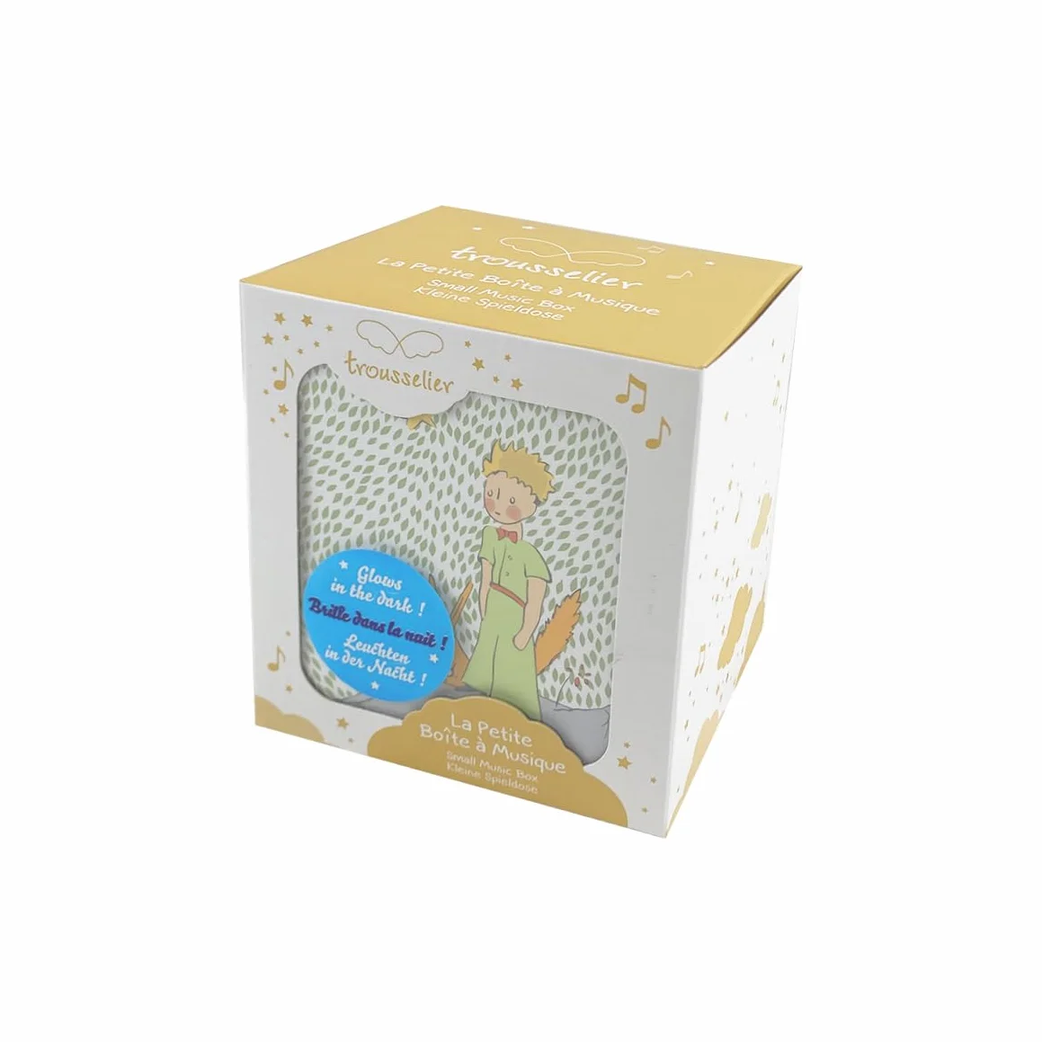TROUSSELIER - Le Petit Prince. Saint Exupéry - Pudełko ze skarbami i biżuterią muzyczną - Idealny prezent dla dzieci - Świeci w nocy - Muzyka Walc d'Amelie Poulain - Colori Green