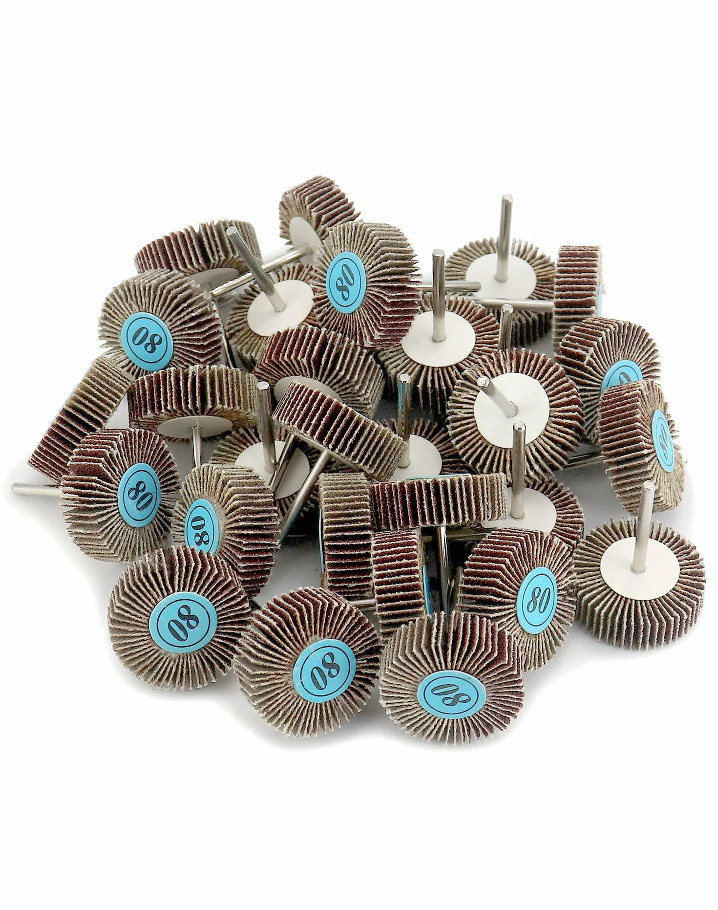 QWORK® 30 częściowe koło klapowe, tarcza szlifierska, 32 x 10 x 3mm, ziarno 80 do narzędzi obrotowych