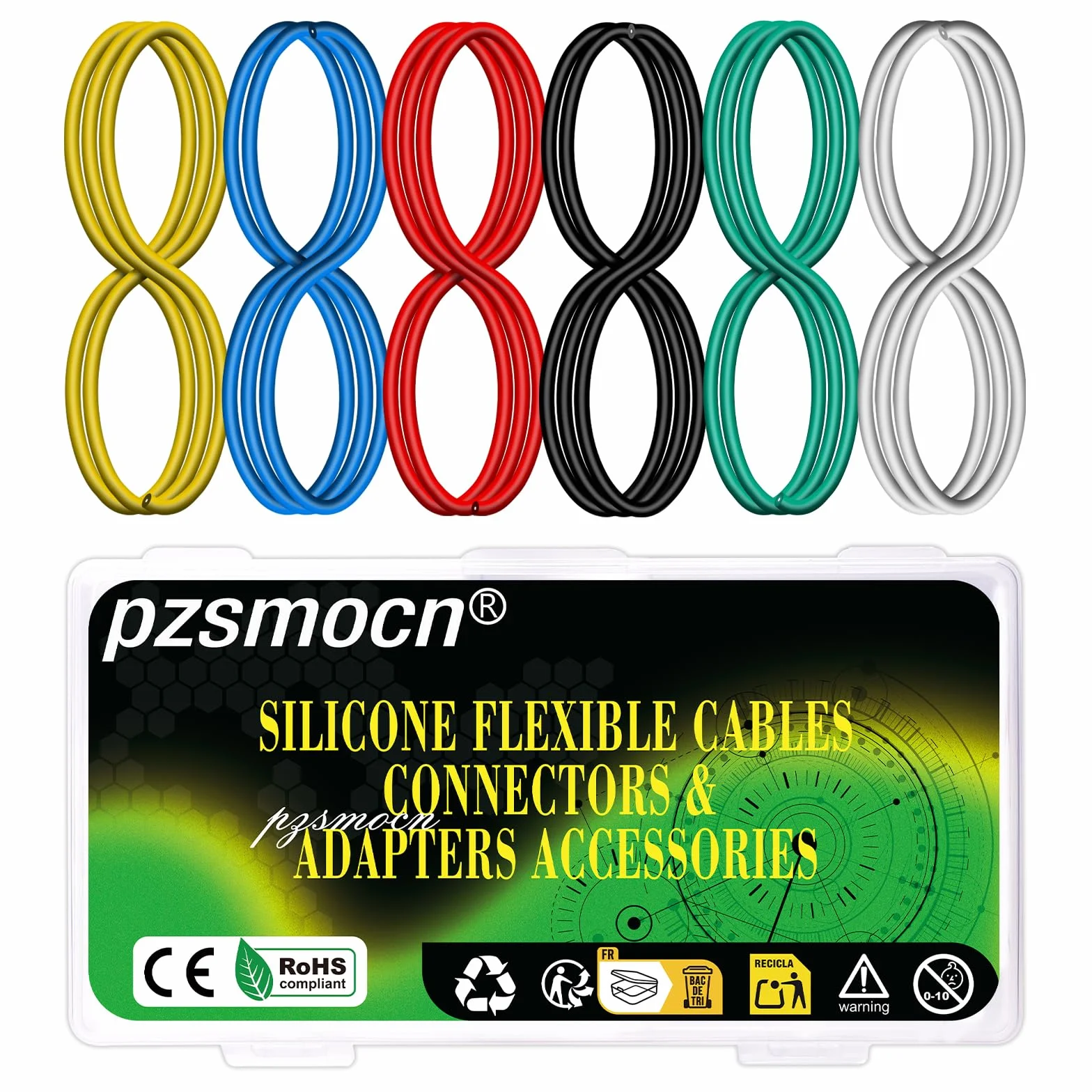 20 AWG drut pleciony silikonowy, cynkowana miedź, po 2,5 m, 6 kolorów, elastyczny 20 G, zestaw kabli elektrycznych 0,5 mm², 15 m, zestaw kabli przyłączeniowych 200 C