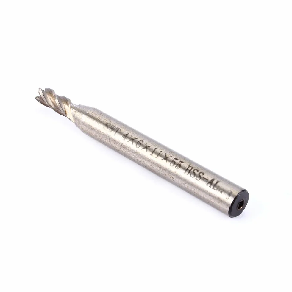 Frez końcowy z 4 rowkami, wiertło do frezowania z prętem prostym CNC HSS 4mm