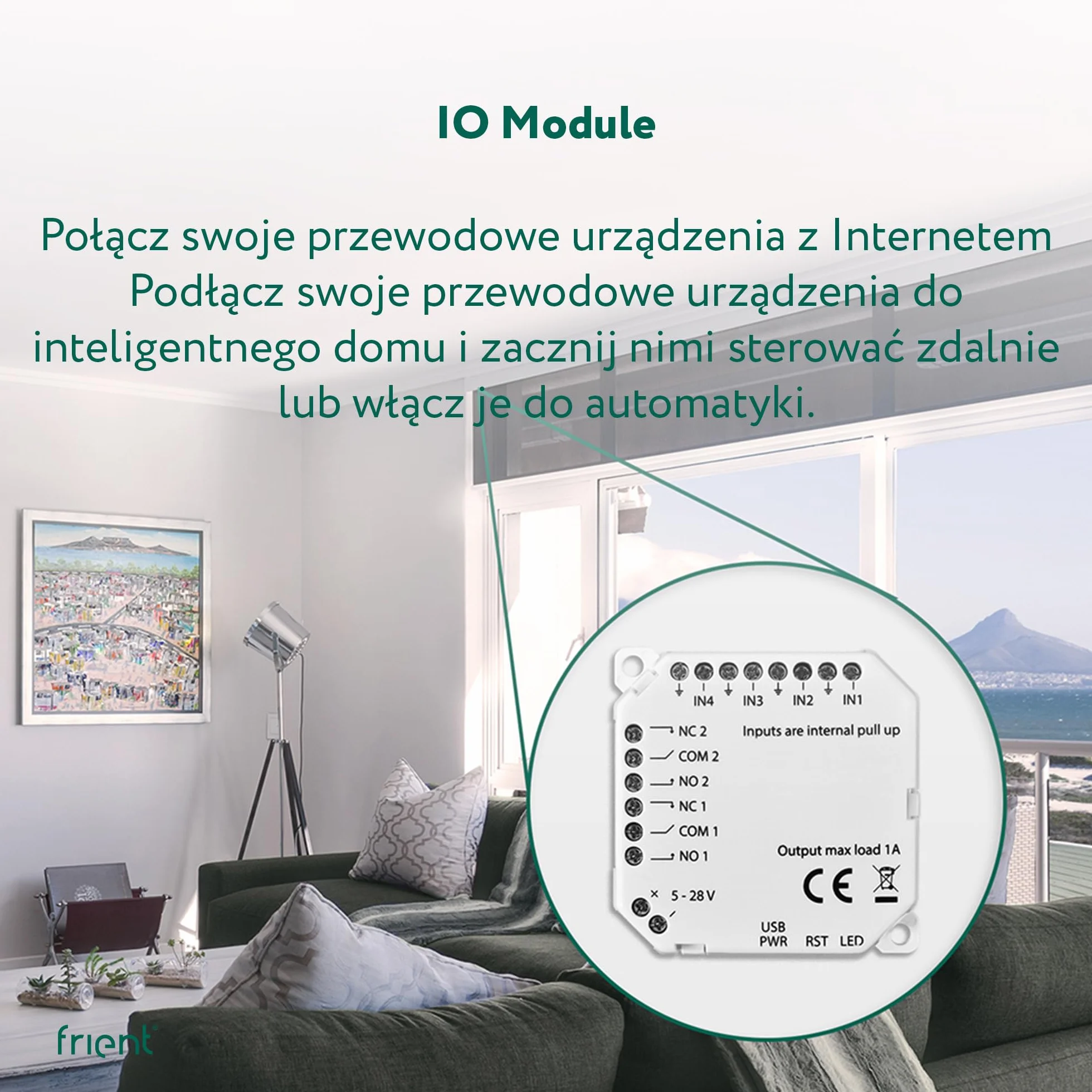 frient IO Module | Moduł wejścia/wyjścia | Moduł łączności inteligentnego domu | Interfejs dla urządzeń przewodowych | Zigbee | Współpracuje z Homey, Home Assistant i SmartThings