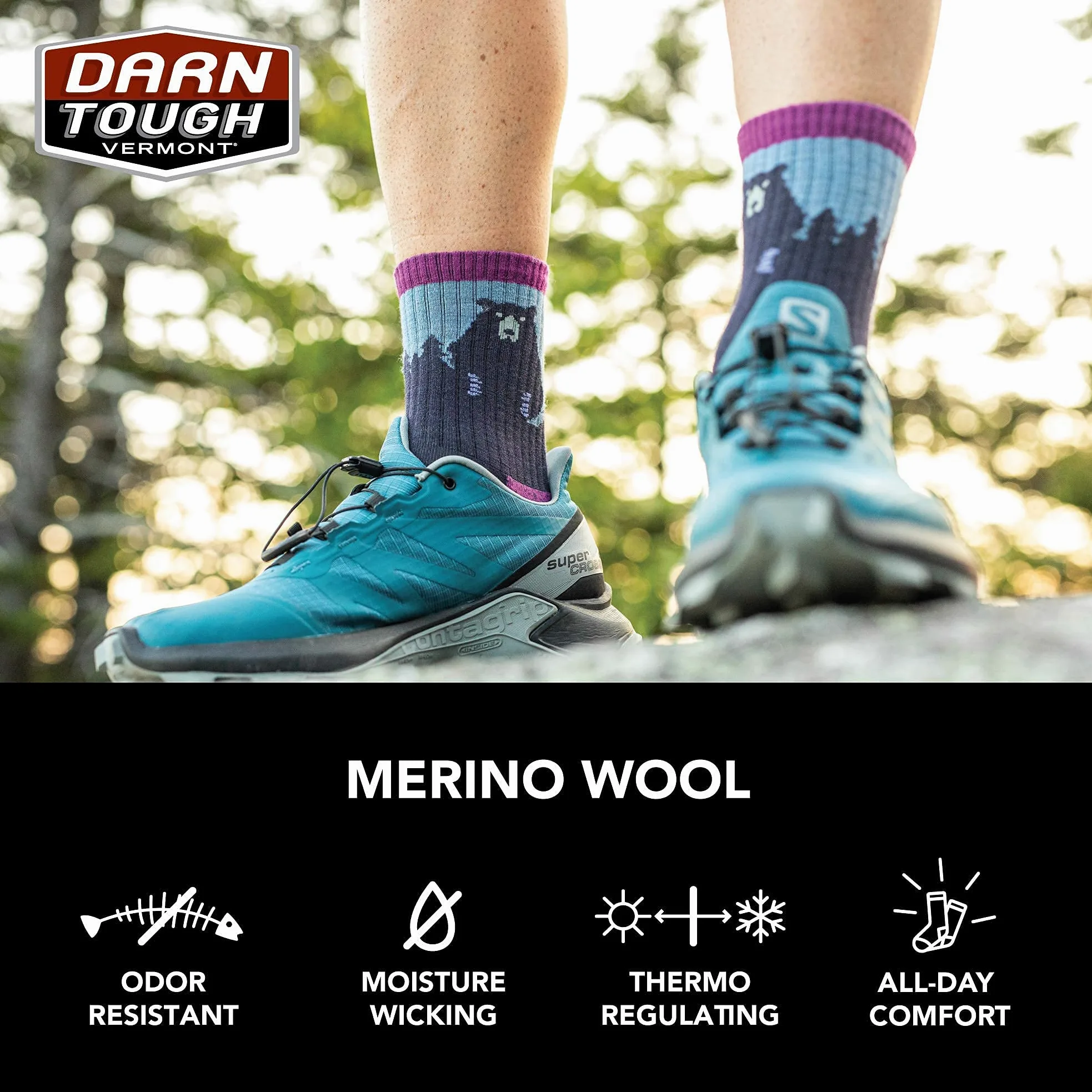 Darn Tough Vermont Damska poduszka pod głowę Bear Town Micro Crew Light Cushion Outdoor Equipment