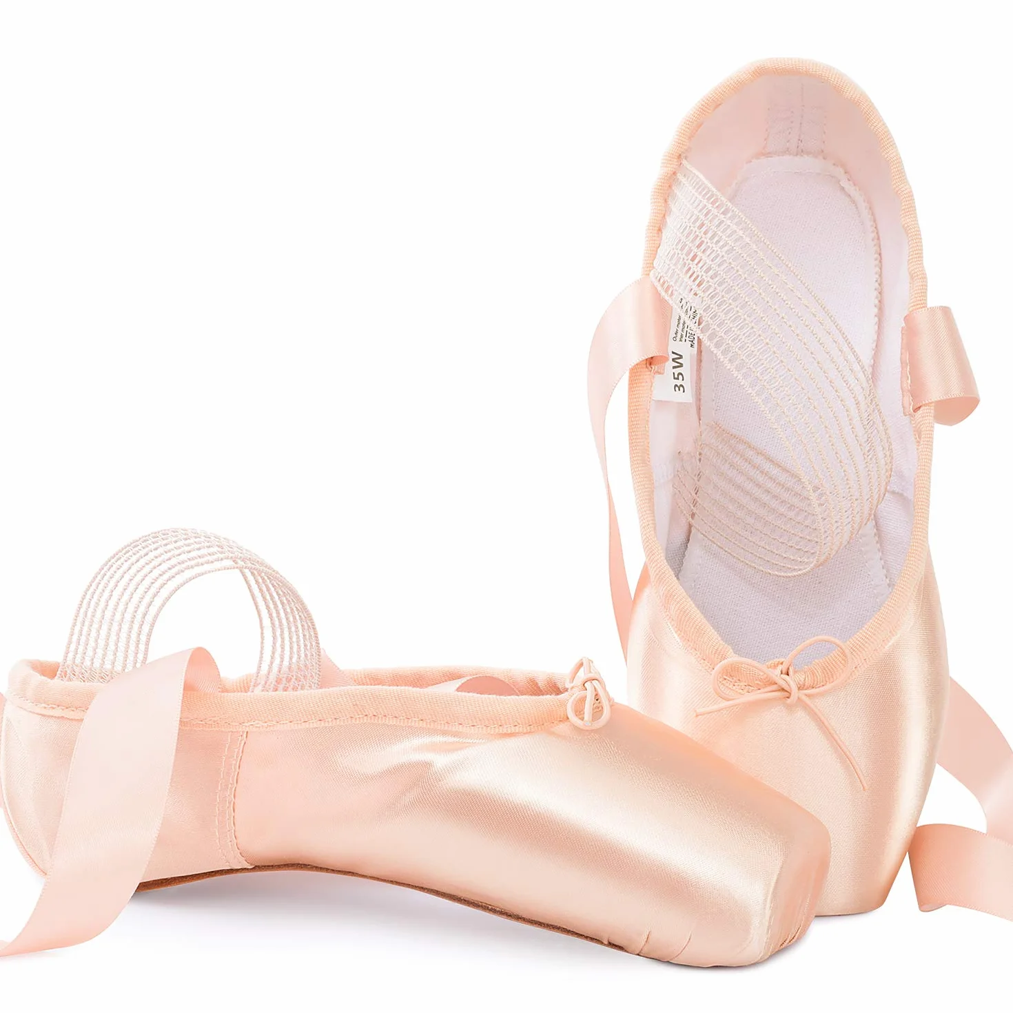 Baletowe koronkowe buty baletowe z elastyczną taśmą i silikonowymi podkładkami dla kobiet
