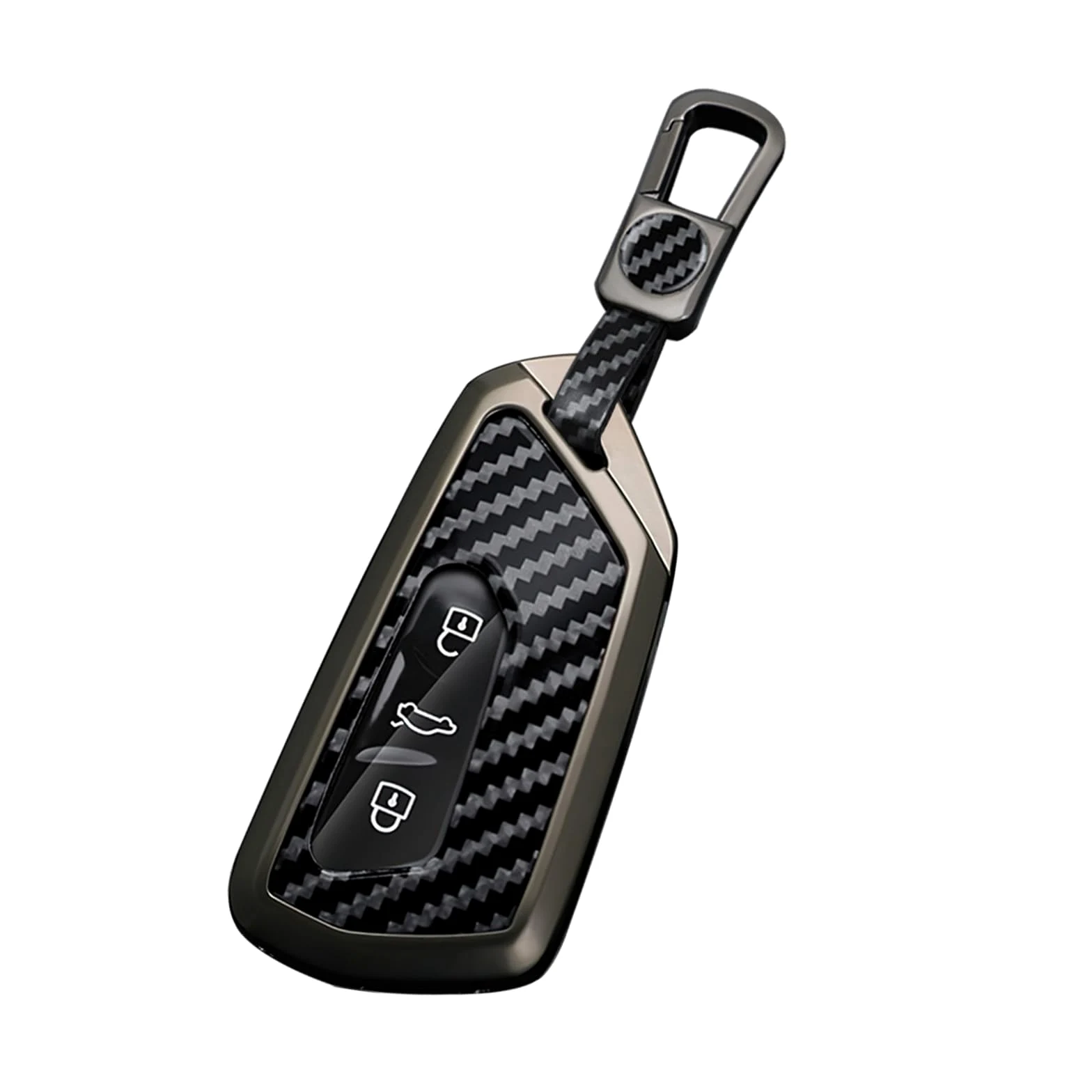 ontto Etui na kluczyki samochodowe pasuje do VW Golf 8, GTI, ID.3, ID.4, ID.6, ID.7, Tiguan, Passat B9, do Skoda Octavia Seat, Leon, Born, etui na klucze, z włókna węglowego, etui ochronne na pilot