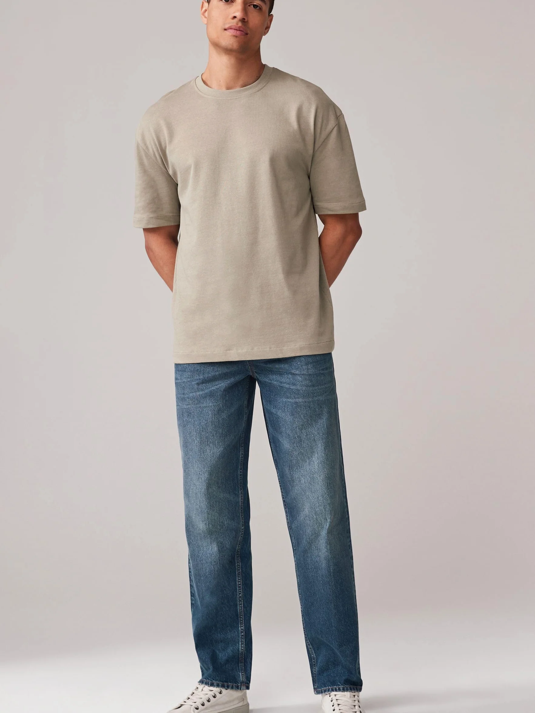 NEXT Mężczyźni Jeansy Authentic o luźnym kroju ze 100% bawełny