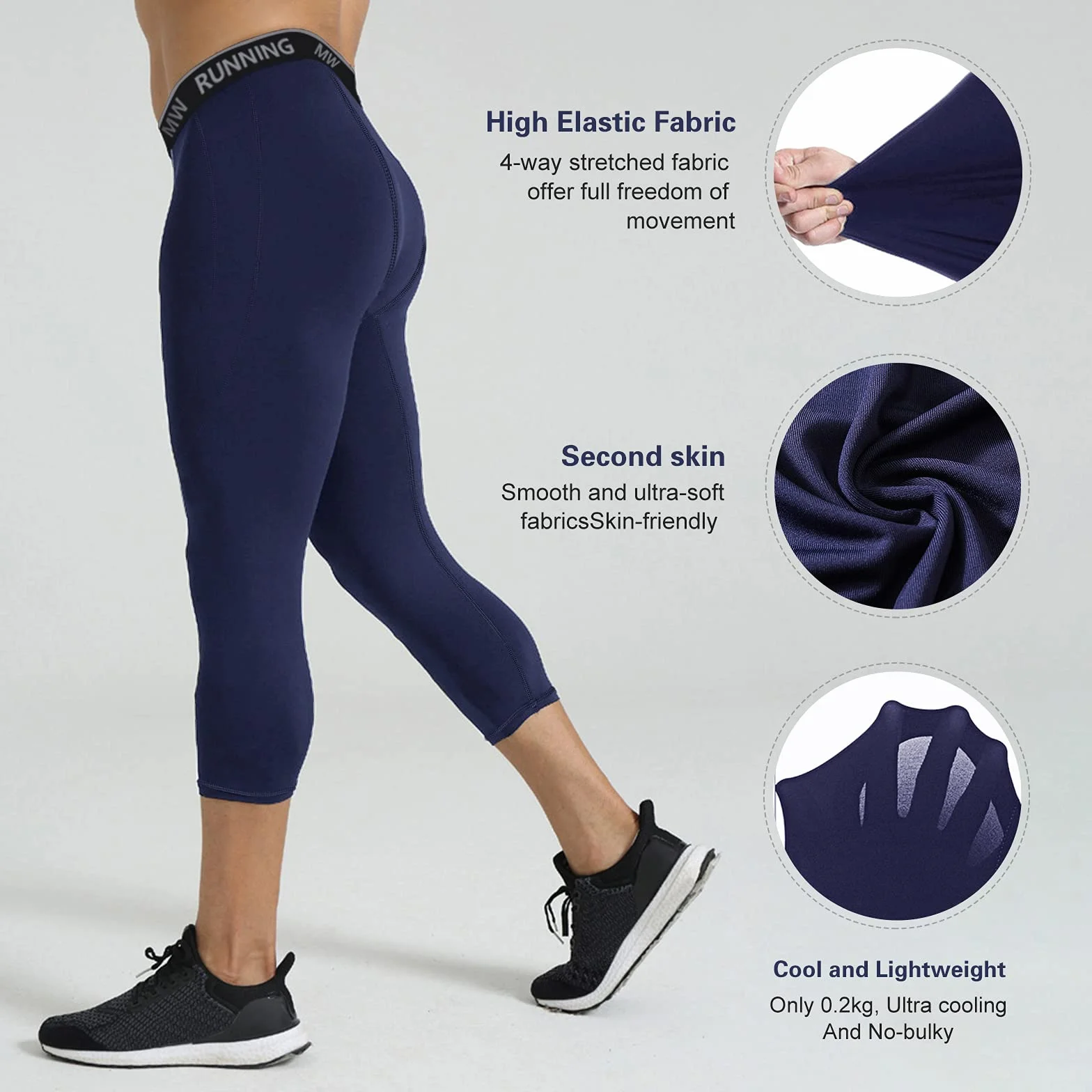 MEETWEE spodnie kompresyjne męskie sportowe legginsy