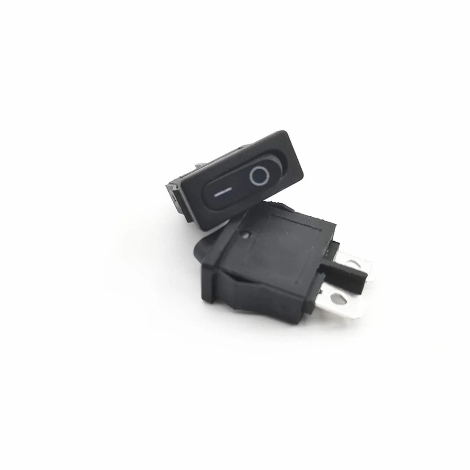 ELTOX Przełącznik kołyskowy 5 sztuk KCD1-110 10x22mm Czarny Super cienki przełącznik kołyskowy NO/Off 2 piny Mały Instrument Power Switch (Color : Noir)