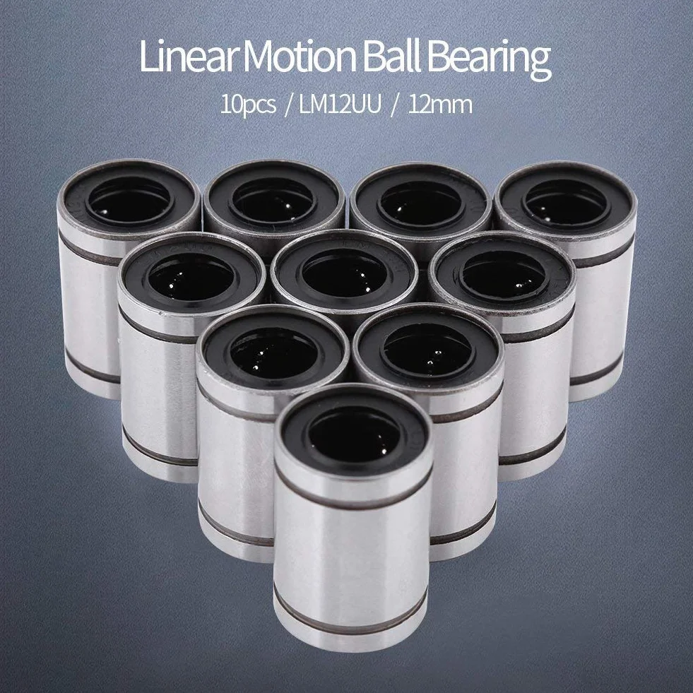 Linear Motion Bearing, Liniowe Łożysko Ślizgowe LM12UU, 10 Sztuk, 12 mm Liniowe Łożysko Kulkowe do Drukarki 3D, CNC i Innych Zastosowań