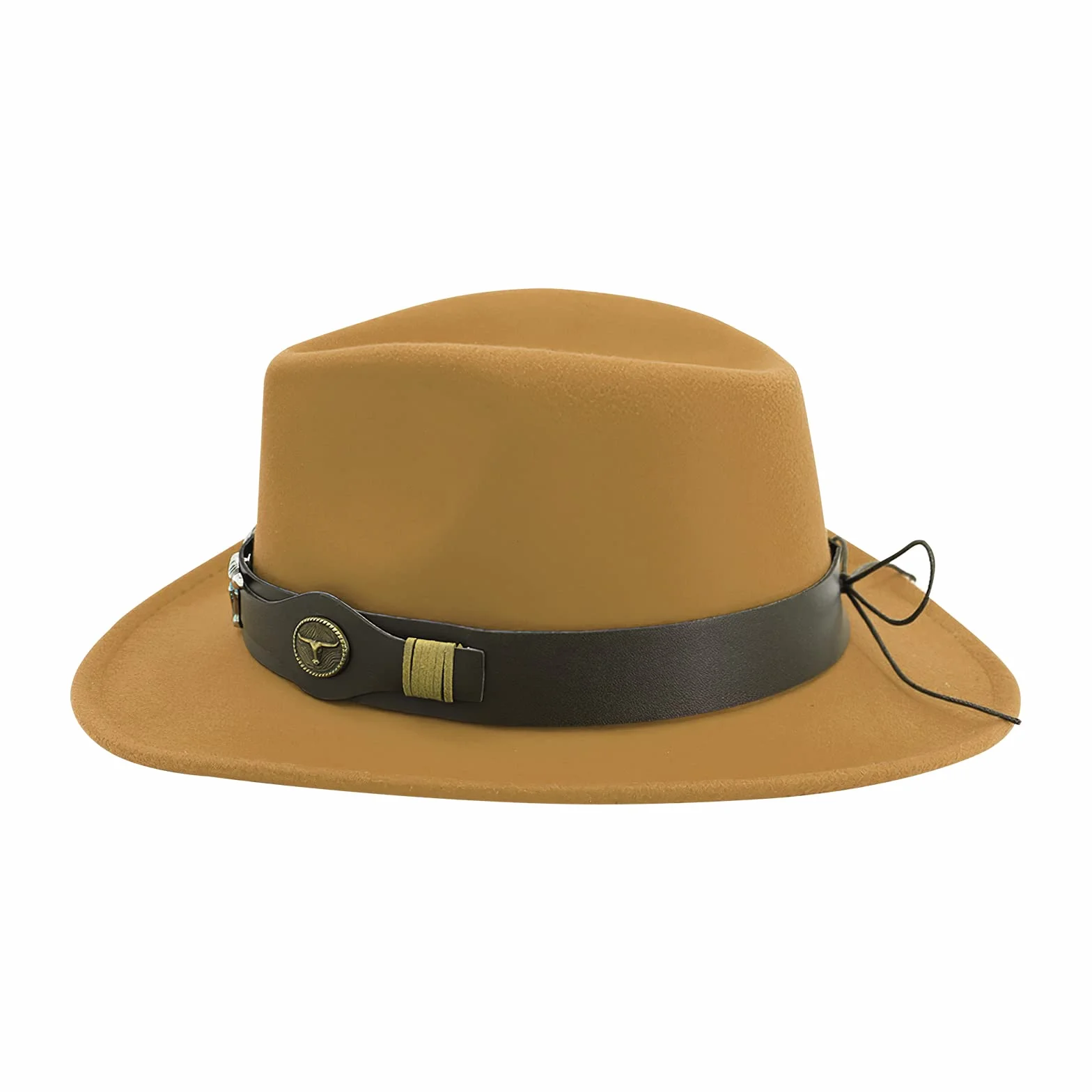 IBLUELOVER Damski kapelusz kowbojski wełniany filcowy kapelusz zachodni szerokie rondo Trilby kapelusz fedora czapka jazzowa kowbojka kapelusz w stylu vintage modelowana czapka z klamrą regulowana