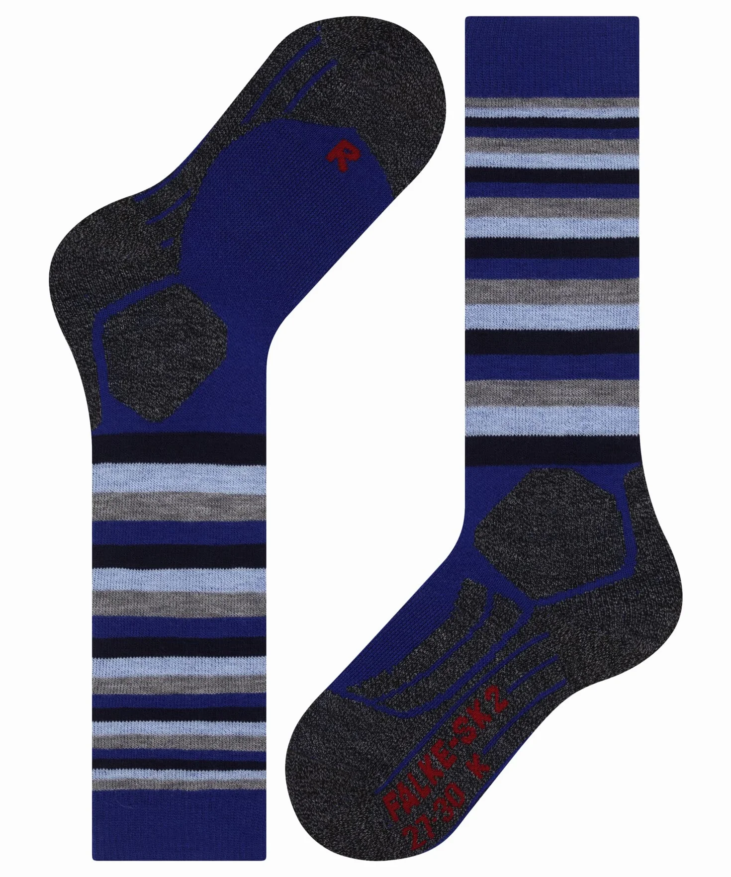FALKE Skarpety narciarskie SK2 Intermediate Stripes K Kh Wełna 1 Para Niebieski 31-34
