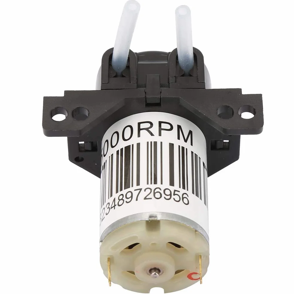 Miniaturowa Cicha Pompa Perystaltyczna, Pompa Perystaltyczna 6 V, Miniaturowa Cicha Pompa Perystaltyczna Miareczkowanie DC Samozasysająca Pompa(6V Right -angle black)