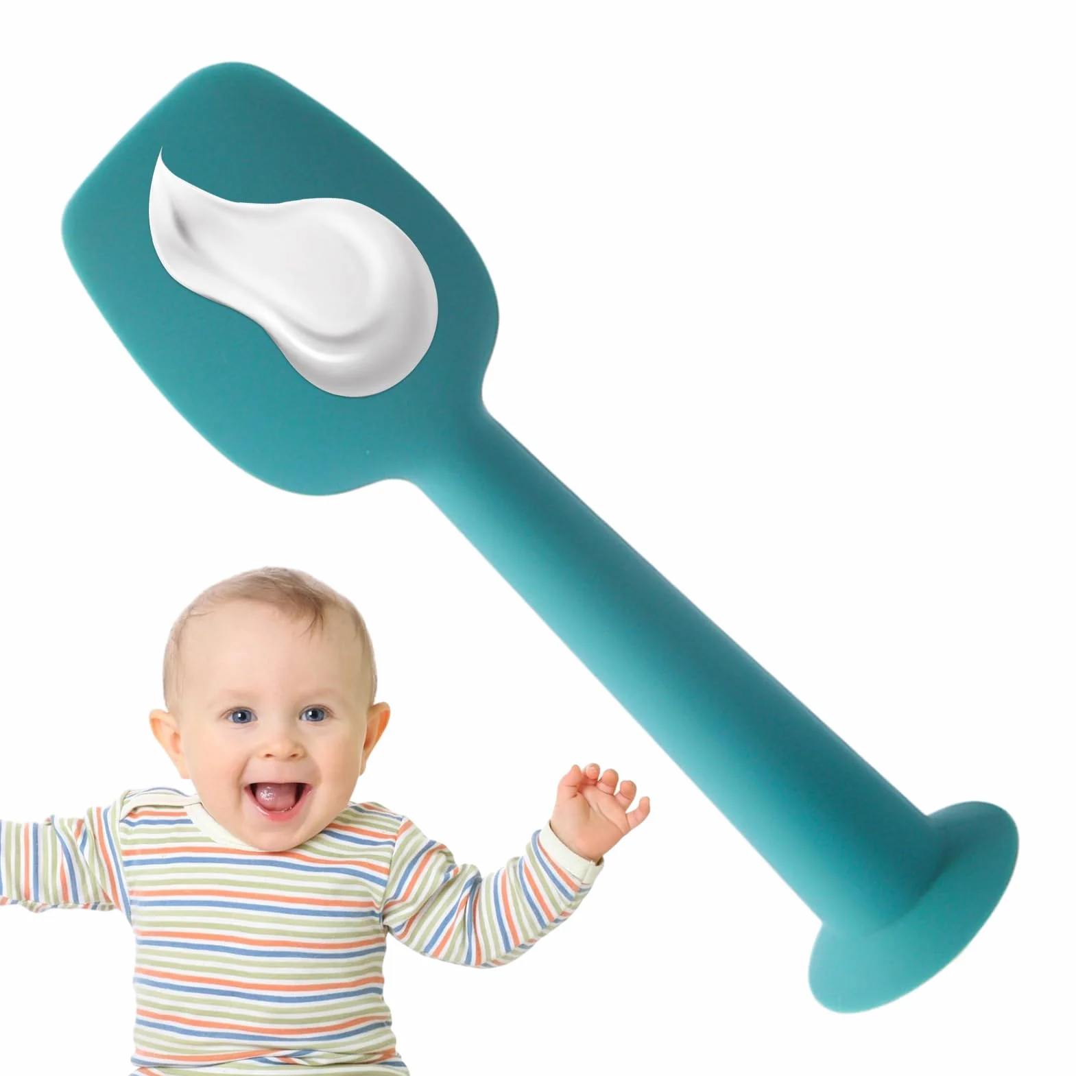 Baby Diaper Cream Spatula, Diaper Cream Applicator, Silicone Paste Tool with Soft Flexible Design, Portable & Easy to Clean, Ideal for Rash Care Nursery Bath Cheeks, 4.8x1.26 inch