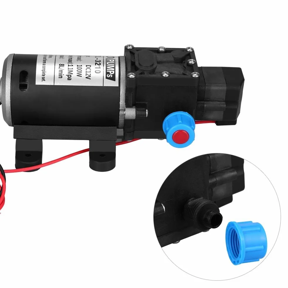 Wysokociśnieniowa Pompa Wodna 12V DC 100W, 8L/Min 160Psi, Samozasysająca Membranowa, do Mycia Kamperów, Samochodów, Łodzi, Nawadniania Ogrodu