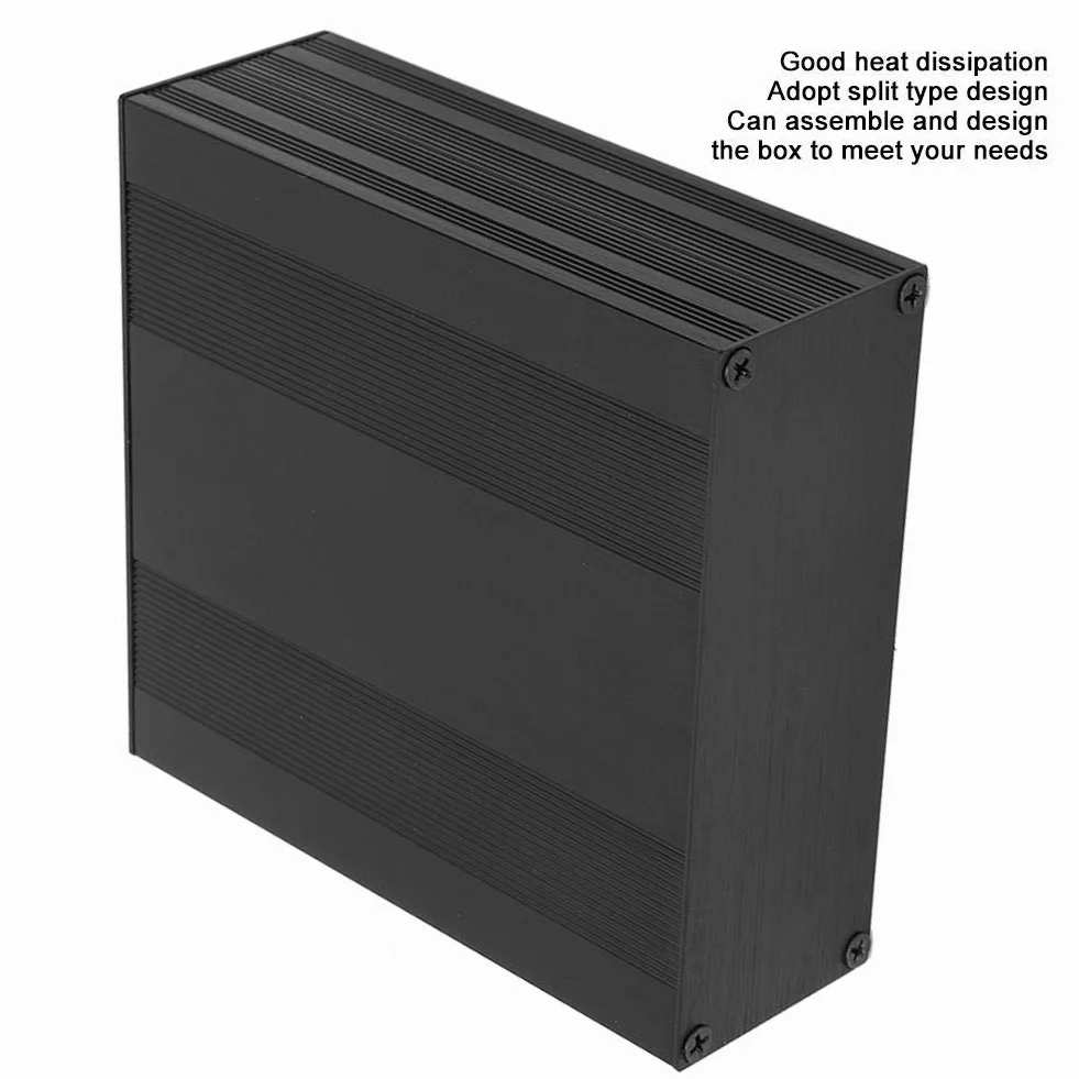Elektroniczna obudowa projektu czarna aluminiowa drukować płytka drukować pudełko typu dzielone DIY elektroniczny projekt