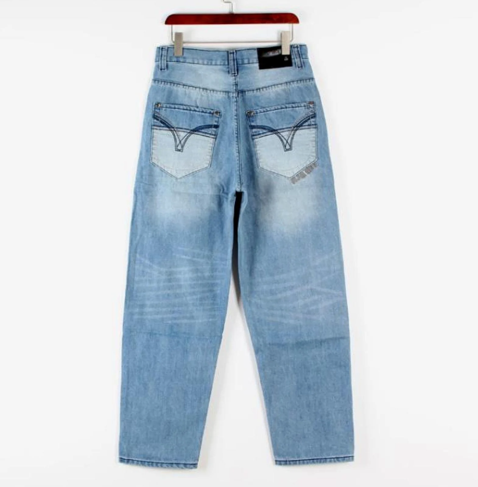 Dżinsy męskie spodnie na co dzień luźne plus size męskie dżinsy workowate spodnie na deskorolkę hiphop mężczyźni chłopcy wiele kieszeni denim hip hop rapy spodnie cztery pory roku