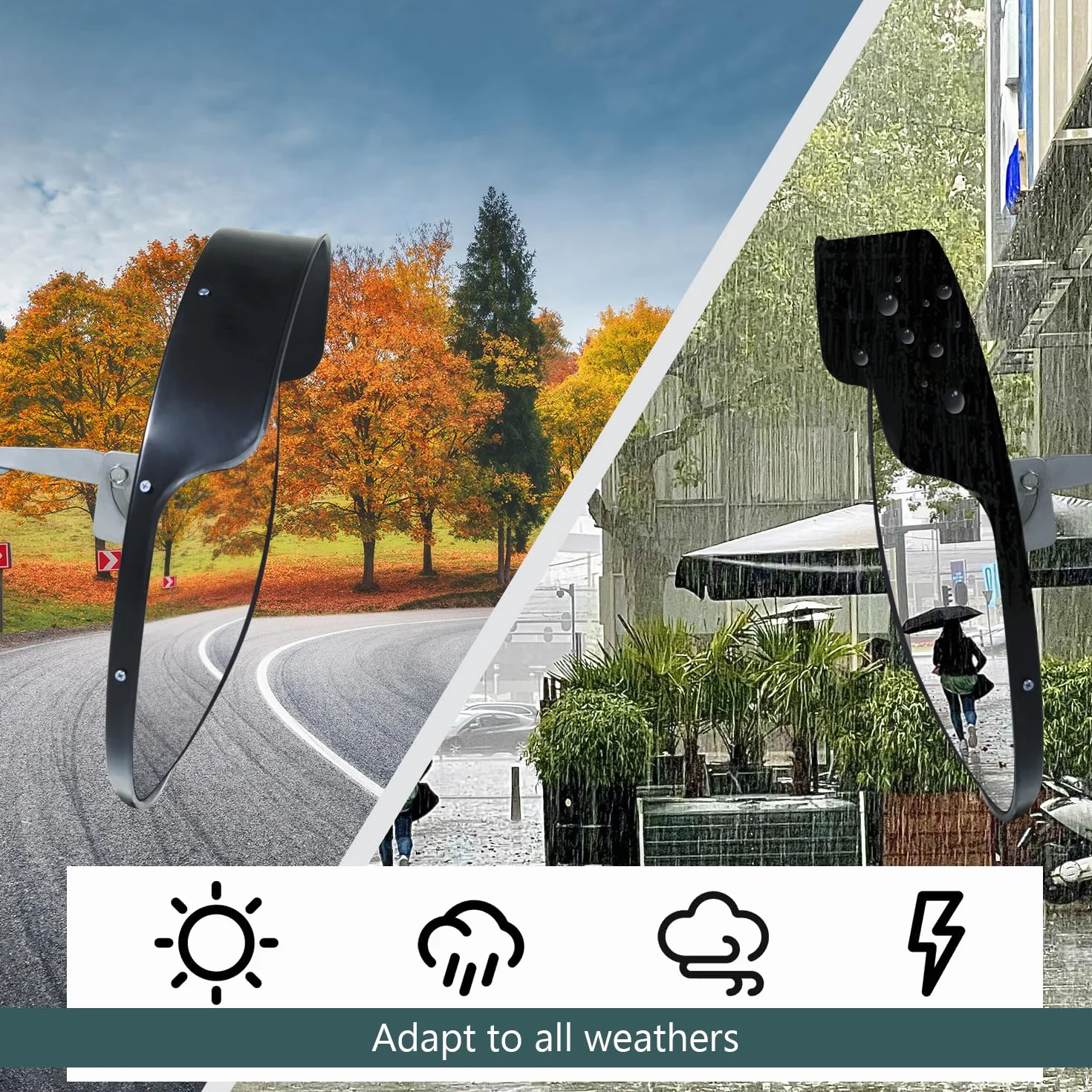 CCLIFE Lustro drogowe 45 cm, wypukłe lustro z grubą warstwą lustra, garaże, podjazdy, pomoc przy parkowaniu, regulowany szeroki kąt widzenia, wewnątrz i na zewnątrz, wypukłe lustro bezpieczeństwa