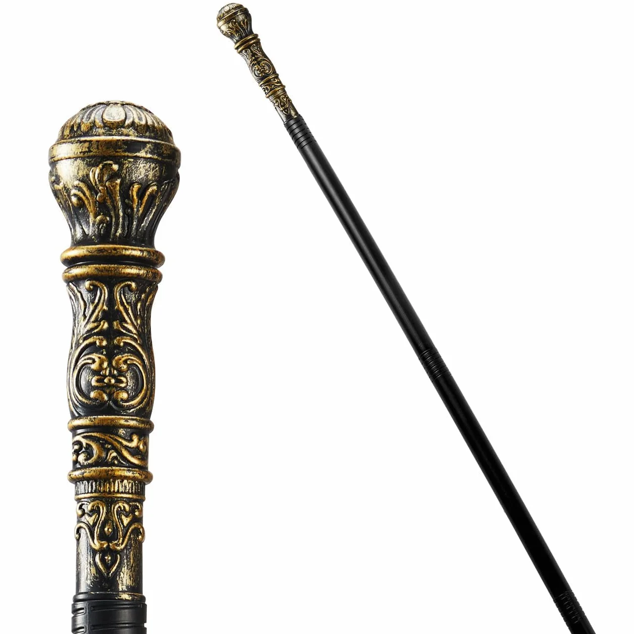 JOIN Halloween elegancki styl vintage laska czarodziej złoty 9,9 cm rekwizyt do kostiumu