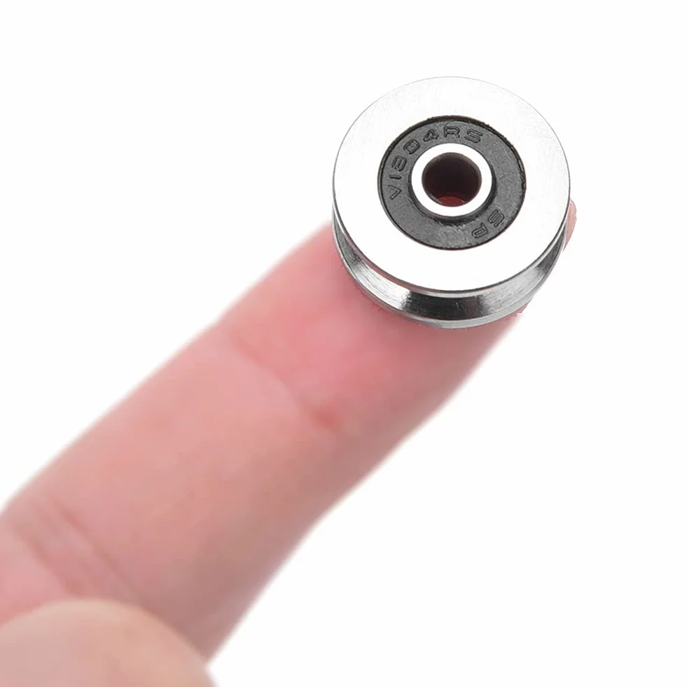 V1804 V-Groove Łożyska, 10szt 18mm * 4mm * 8mm Deep U/V Groove Miniaturowe łożyska kulkowe Koło pasowe z łożyskiem szynowym, łożysko Stalowe koło gąsienicowe do drukarki 3D, silnik, deskorolki