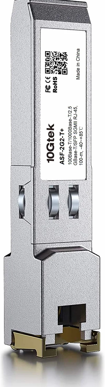 100Base-T/1000Base-T/2.5GBase-T/SFP SGMII RJ-45 Auto-Negotiation SFP Transceiver, Industrial Grade, Compatible with Ubiquiti UniFi, Fortinet, Netgear, TP-Link and Other Open Switches