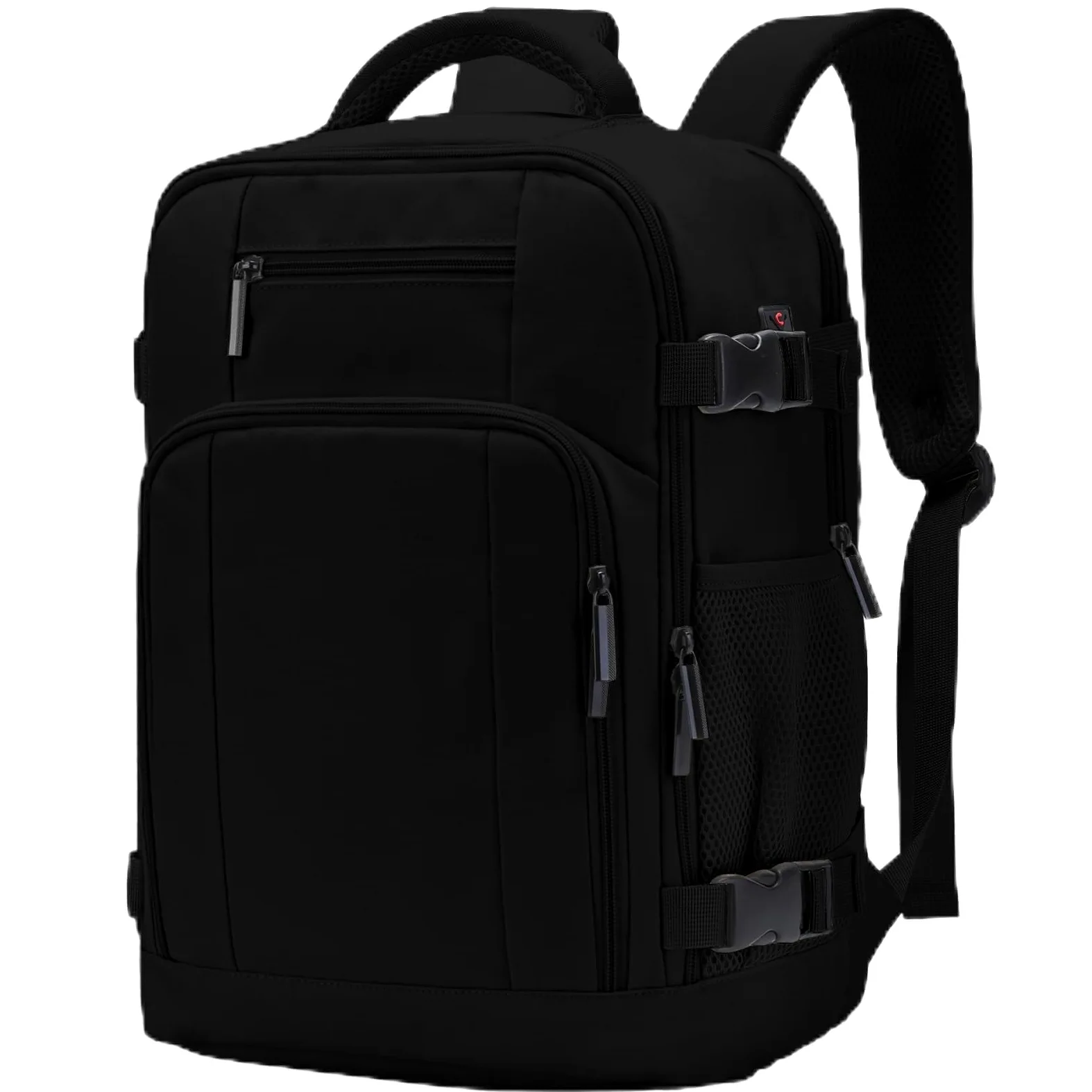 Plecak podróżny do kabiny samolotu 40x30x20, plecak kabinowy Ryanair, torba podróżna Ryanair 40x20x30 jest wodoodporny, bagaż podręczny z portem ładowania i kieszenią antykradzieżową, Czarny