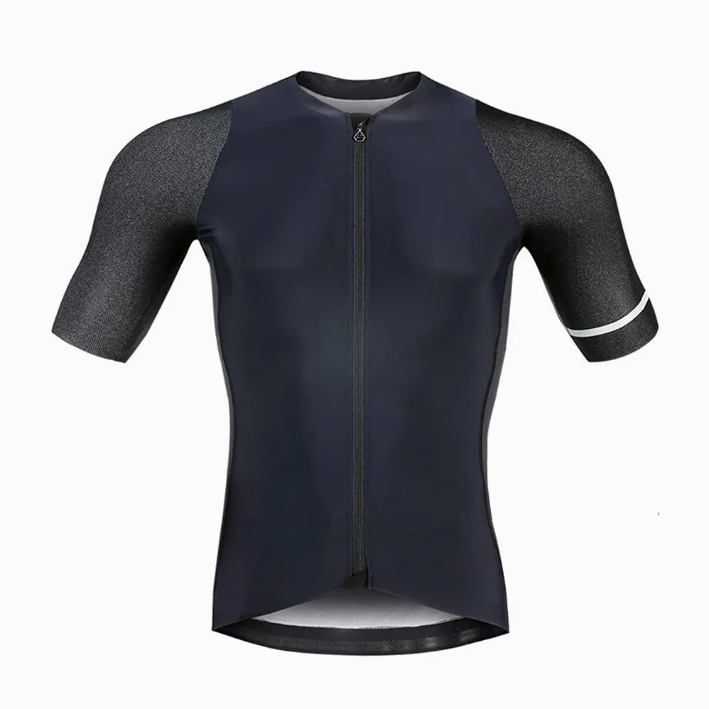 Męska odzież kolarska Męska koszulka na rowerze z krótkim rękawem Koszulka rowerowa Full Zip Wilgotność, Oddychająca Top - Koszula rowerowa Męskie koszulki kolarskie(Zwart,L)
