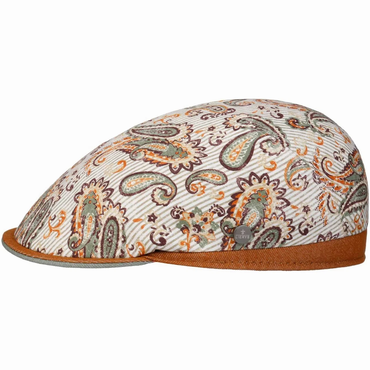LIERYS Daron Paisley płaska czapka z daszkiem, męska – Made in Italy z daszkiem, na wiosnę, lato