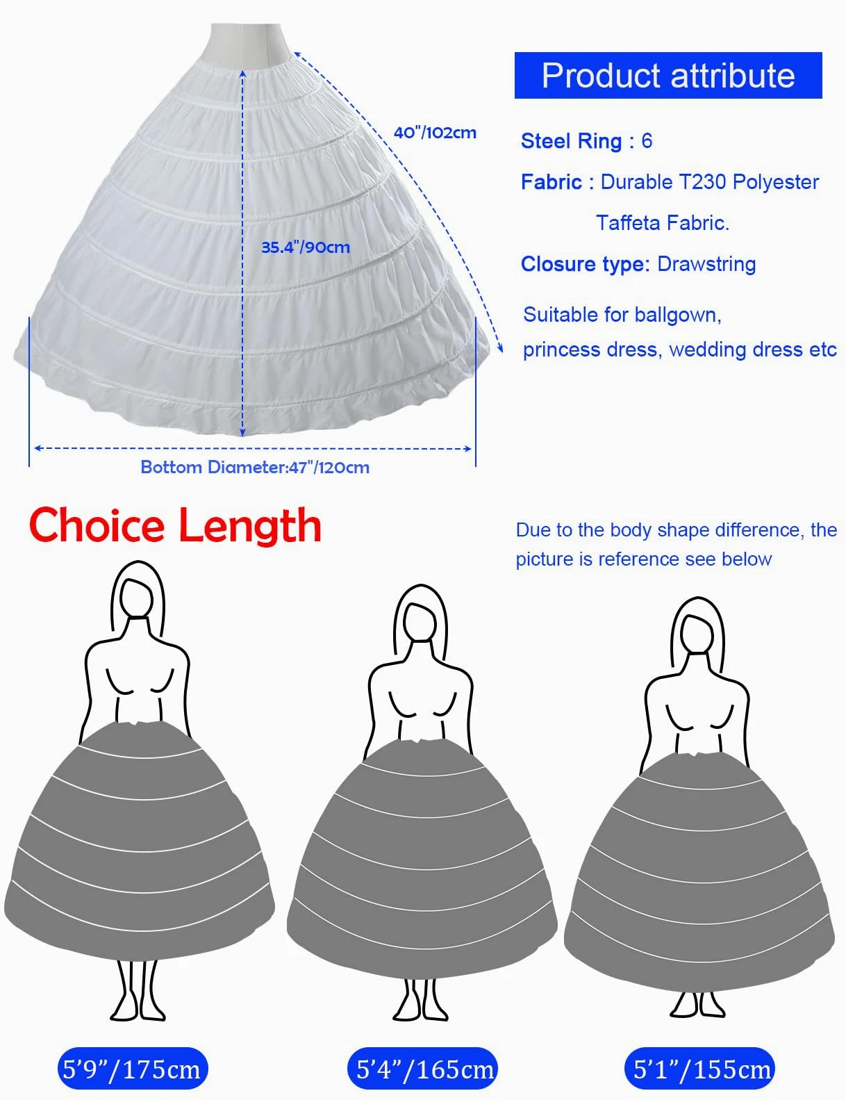 BEAUTELICATE Halka Spódnica Crinoline Full A-Line 6 Opon Petticoat Spódnica do Obręczy na Wesele Karnawałowy Kostium Panny Młodej Sukienka Księżniczka Sukienka 9 Kolorów