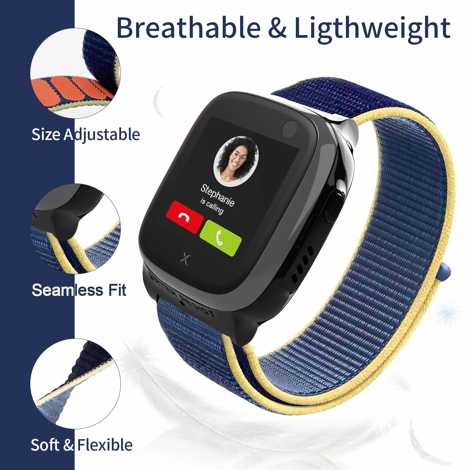 Xplora X5 Nylonowa bransoletka kompatybilna z Xplora Kids Smartwatch, regulowana, zamienna