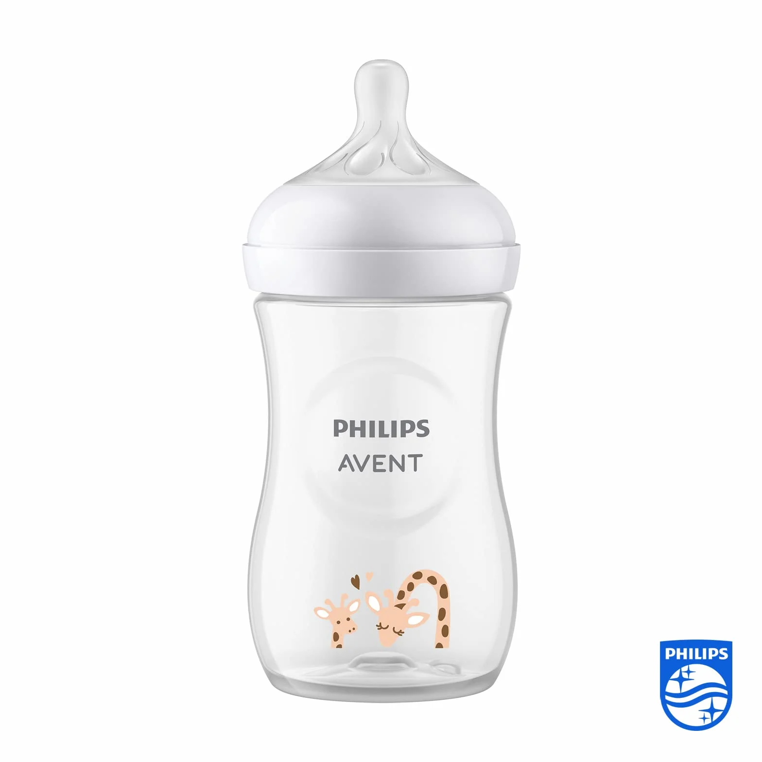 Philips Avent butelka Natural z Responsywnym smoczkiem 260ml decor żyrafa, 1 szt. (model SCY903/66)