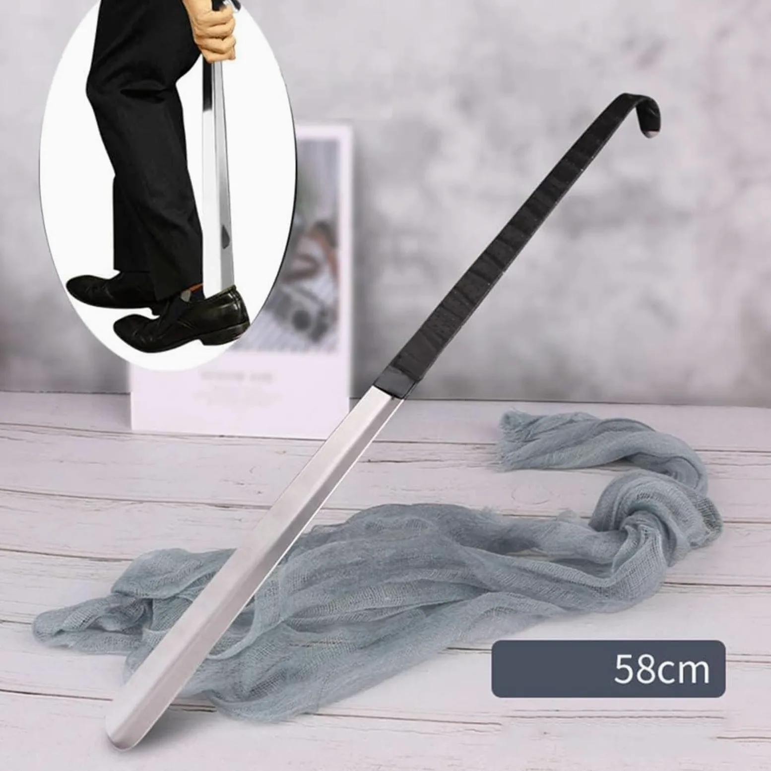 Długa łyżka do butów z długim uchwytem， Łyżki do butów Easy Wear Helper, Łyżki do butów Lazy Helper, Mężczyźni, Seniorzy, Kobiety, Ciąża