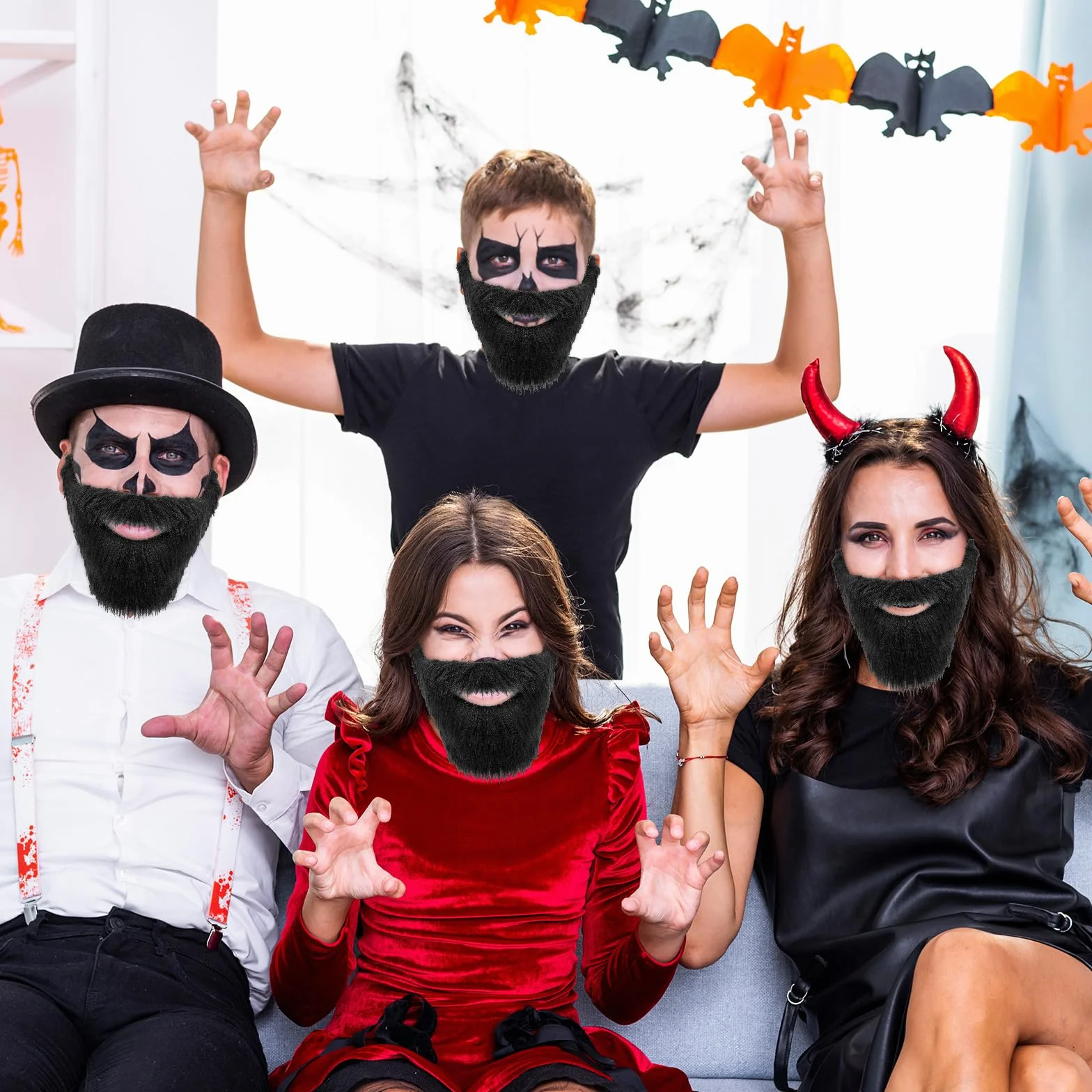Lusofie Brązowa sztuczna broda elastyczność sztuczne wąsy uniwersalny kostium Shrek dla mężczyzn makijaż cosplay Halloween artykuły imprezowe