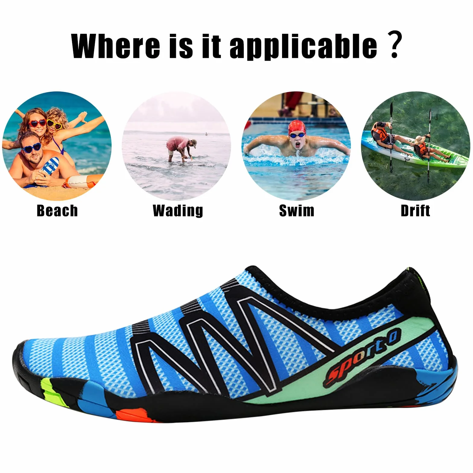 Buty do wody, plażowe, szybkoschnące, do chodzenia na bose stopy, lekkie, aerobiku, surfowania, nurkowania, ogrodu, basen