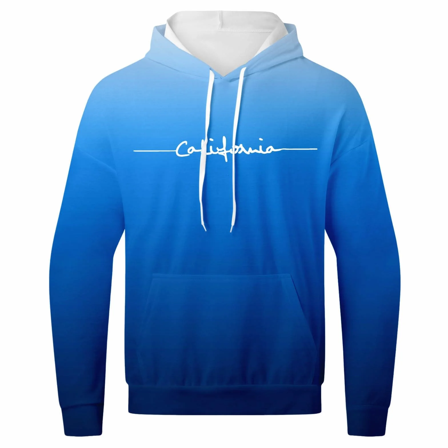 Baggy Męski dres do joggingu, bawełna, długi dres sportowy, Los Angeles, strój rekreacyjny z nadrukiem 3D, 2-częściowy, kolorowy gradient z kapturem i spodniami do biegania, na siłownię, dres