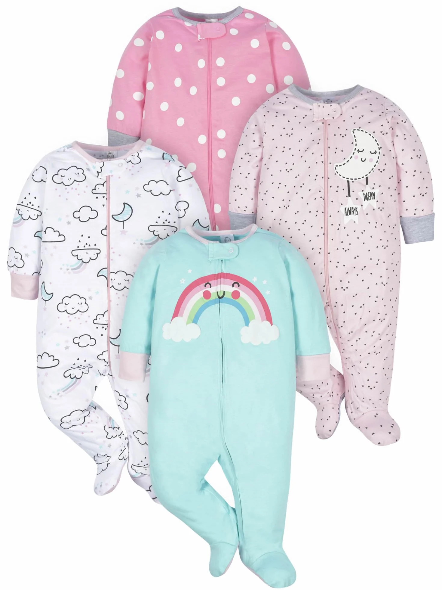 Gerber® Baby Girls 4 Pack Sleep 'N Play Footie Pack