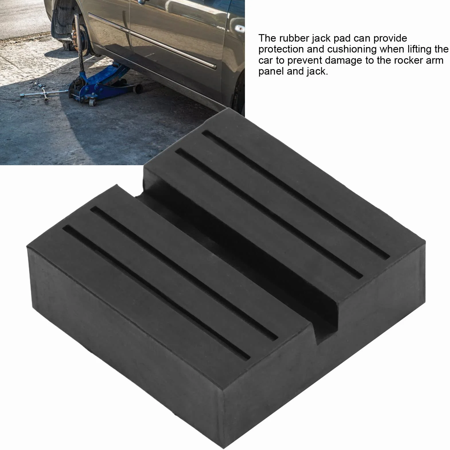 ViaGasaFamido 2 komputery Jack Rubber Pad Uniwersalna kwadratowa szczelinowa rama Rail Floor Jack Clamp na adapterze Non Slip Adapter Dobra odporność na zgniatanie Krążek do naprawy konserwacji