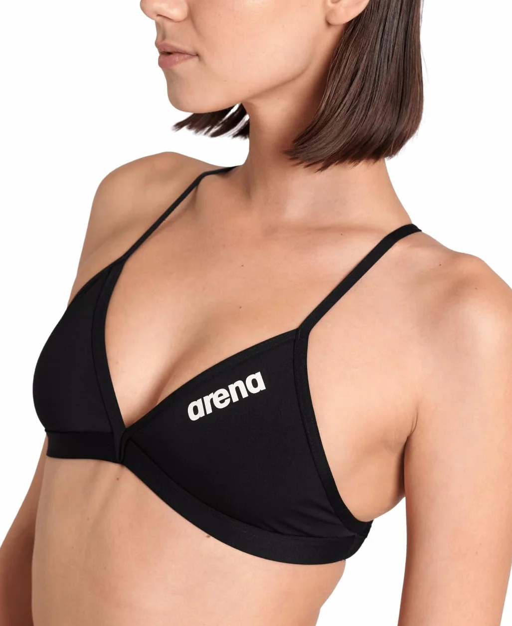 arena Performance Team Solid damska górna część bikini na basen, szybkoschnąca górna część z tkaniny arena MaxFit Eco o maksymalnej odporności na chlor i słoną wodę, ochrona przed promieniowaniem UV