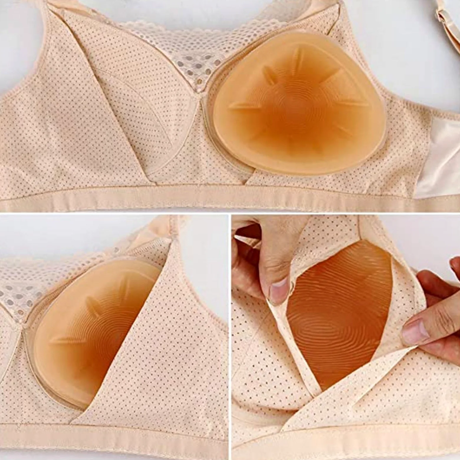 Silikonowe wkładki powiększające piersi Wkładki na klatkę piersiową Zdejmowane wkładki do biustonosza Nadaje się do mastektomii crossdresser Bikini (Size : EE)