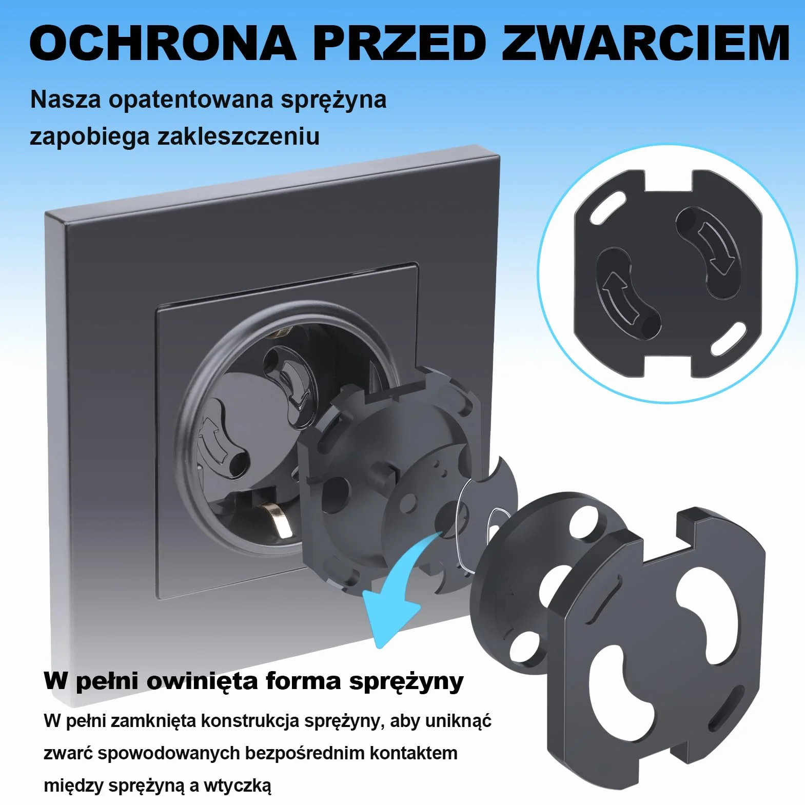REDTRON Bezpiecznik Dziecięcy do Gniazdek, 20 Opakowań Zabezpieczenia Gniazdek przed Dziećmi z Mechanizmem Obrotowym, Ochrona Gniazdka dla Niemowląt i Dzieci-czarne