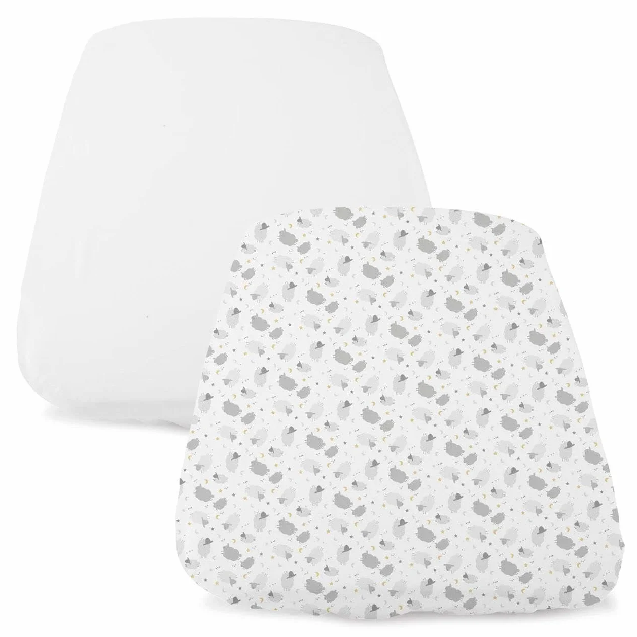 Chicco Kompatybilny zestaw pościeli Chicco Next2Me Forever, 2 szt., 58 x 110 cm, bawełna, 2 arkusze mini z elastycznymi krawędziami, akcesoria materac noworodka +0 miesięcy, biały i szary