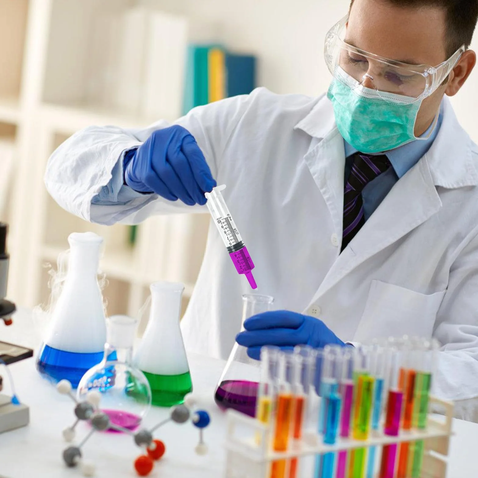 Opryskiwacze 20 szt., strzykawka 10 ml, strzykawka z tworzywa sztucznego, strzykawka do płynów wielokrotnego użytku, bezigłowa syringe, odpowiednia w laboratoriach, do pomiaru płynów i