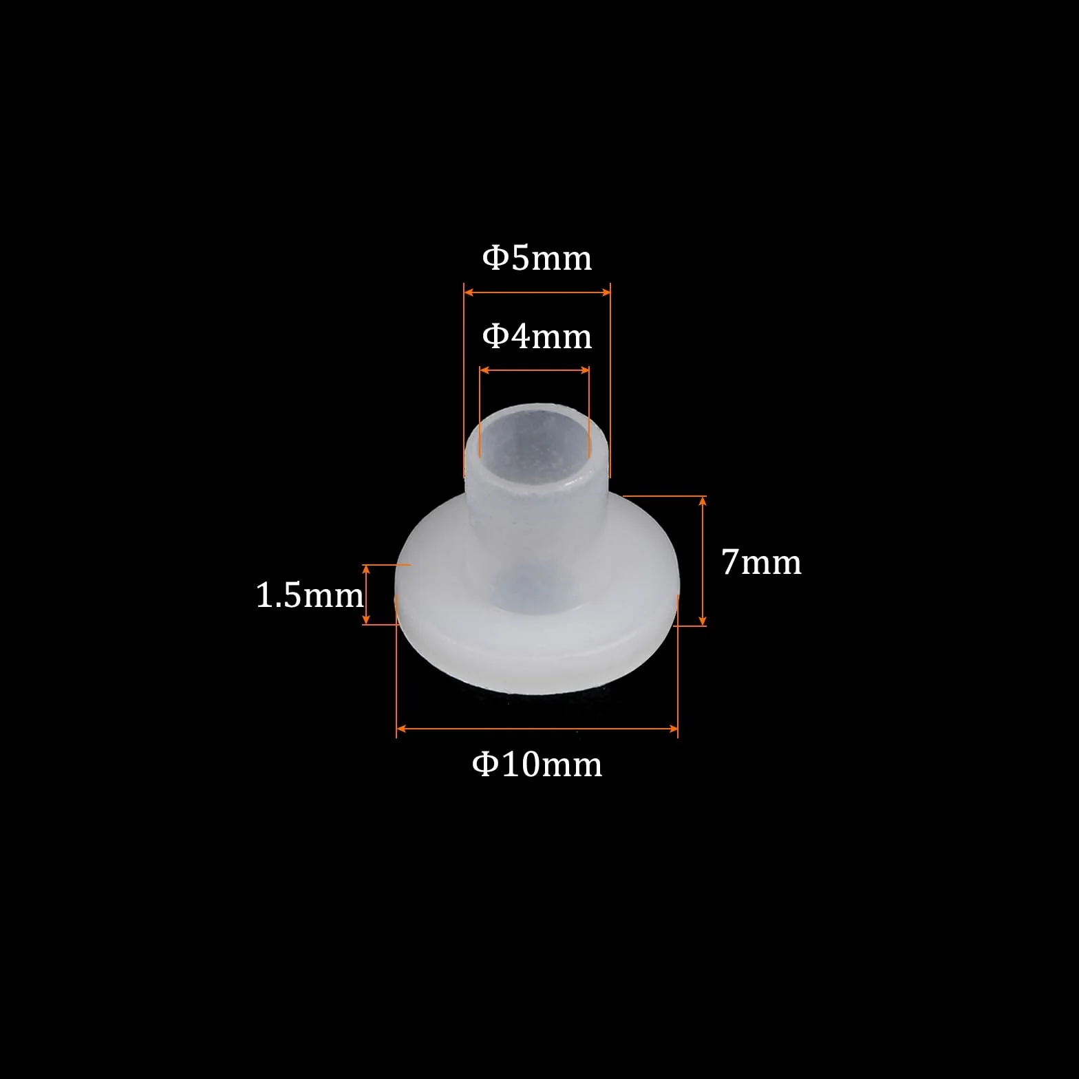 12 sztuk nylonowych tulejek kołnierzowych [otwór 4 mm x wysokość 5 mm x długość 7 mm] Nylonowe tuleje z tworzywa sztucznego do drzewa, białe