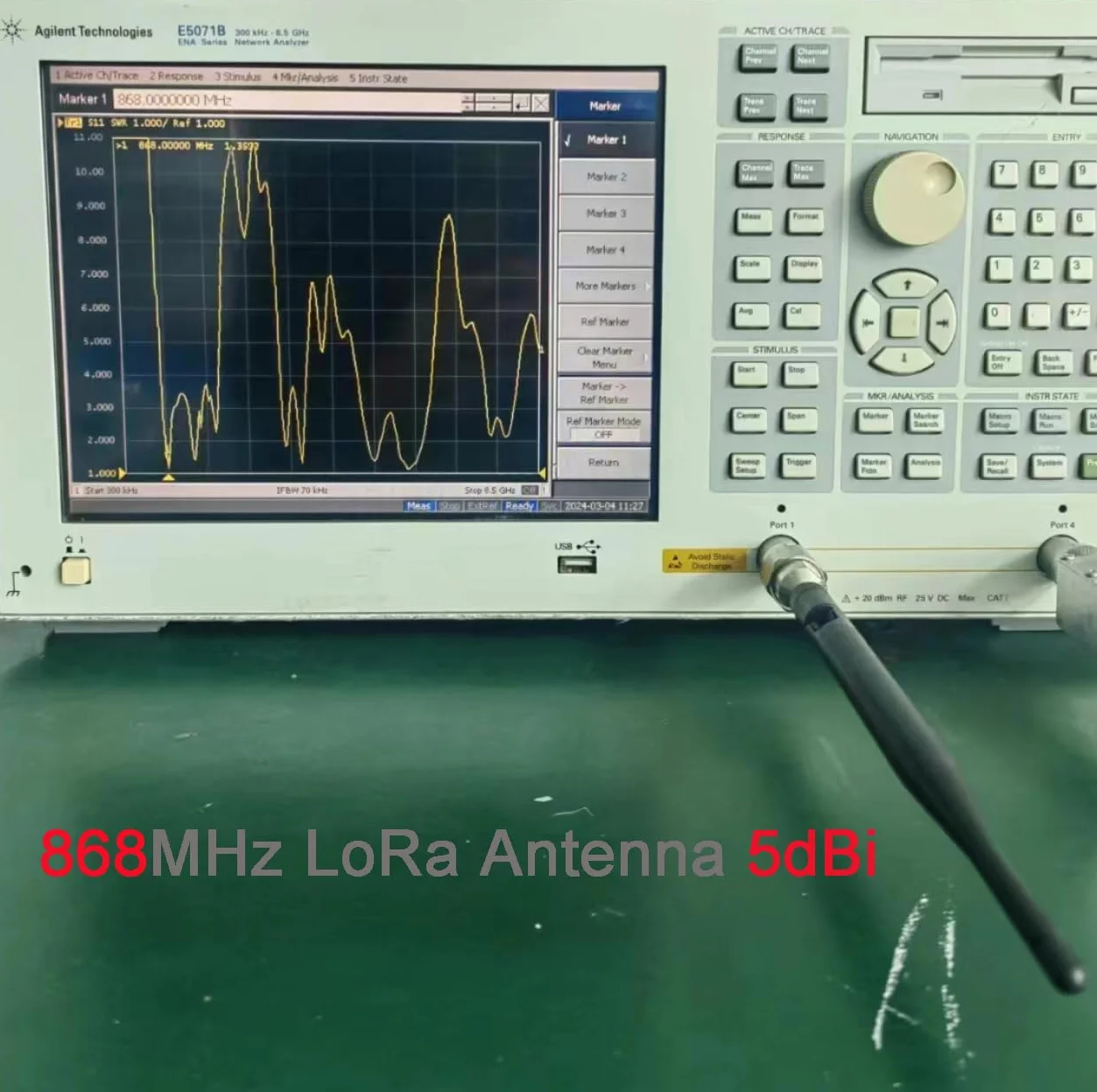 DIYmalls 868 MHz LoRa Antena 5dBi SMA męska 195mm + kabel żeński SMA do Meshtastic LoRa 32 V3 HTCC-AB02S Heltec T114 Mesh Node LoRa32u4II (2 sztuki)