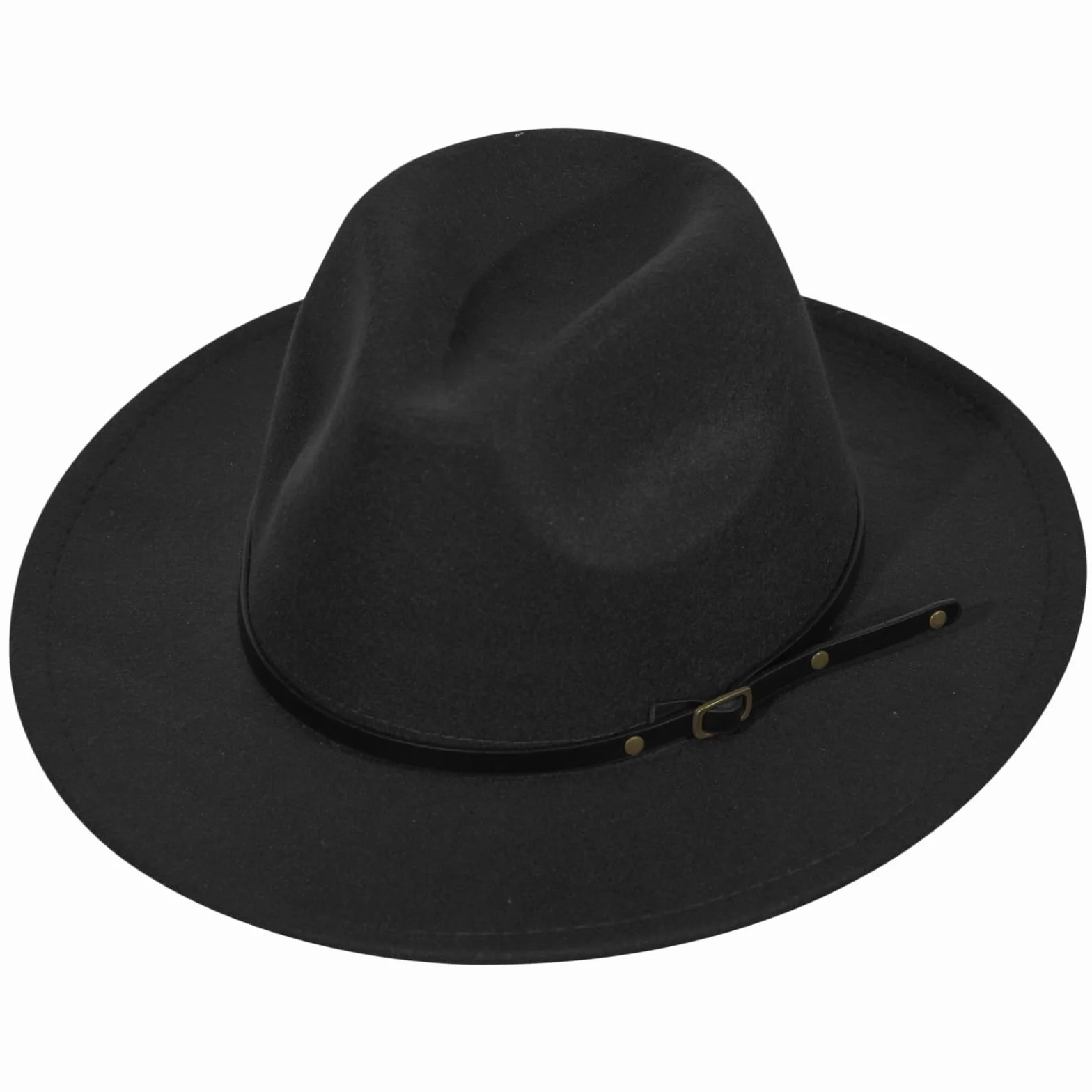 HAPPYPOP Fedora kapelusz damski, zimowy, czarny, modny, elegancki, z szerokim rondem, filcowy kapelusz na karnawał, imprezę, sesje, Oktoberfest, do baru, na festiwal