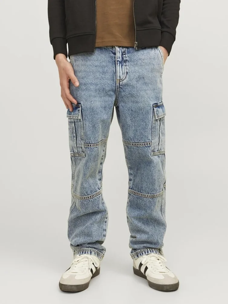 JACK&JONES JUNIOR Jjichris Jjwade Cargo Mf 148 Sn Jnr - Dżins Chłopcy