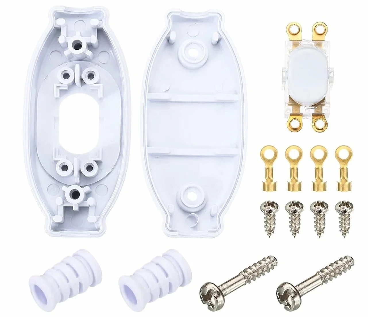 Wodoszczelny przełącznik IP65, biały, pasuje do użytku na zewnątrz, 2-biegunowy, 3 A, 250 V, pasuje do LED, SMD