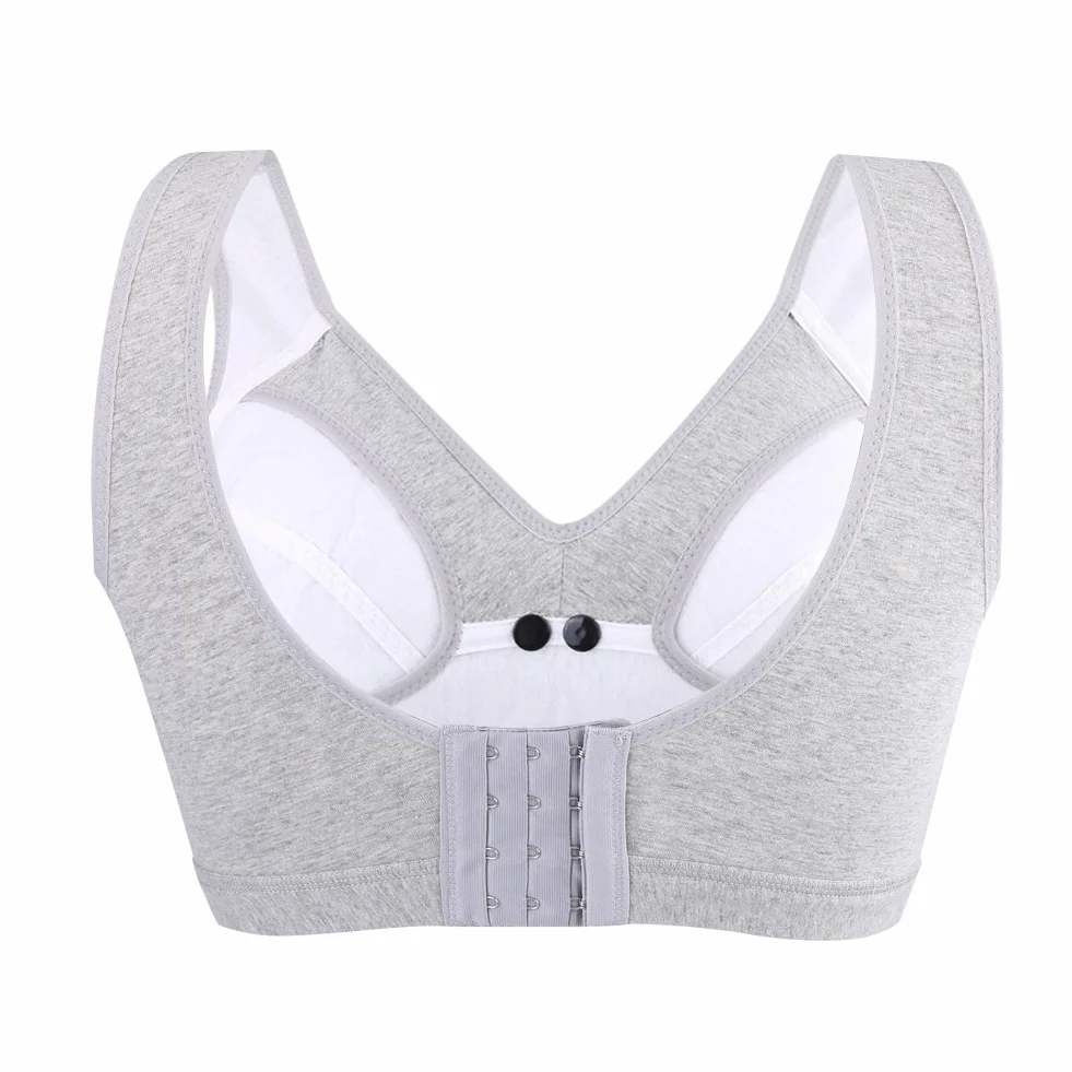 Bezszwowy bawełniany biustonosz do karmienia piersią dla kobiet w ciąży, Szary, L