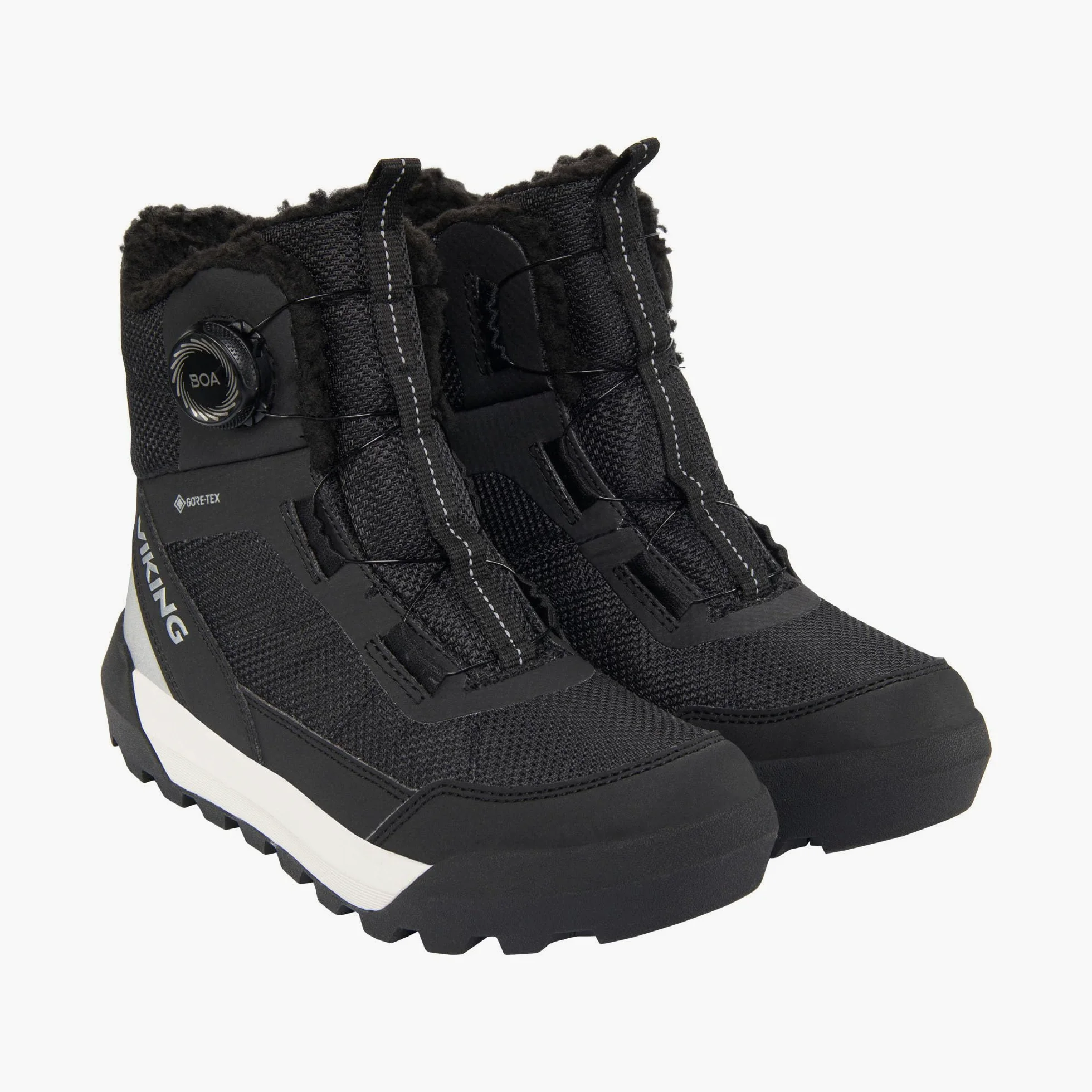 Viking Expower Warm GTX Boa, but śnieżny Unisex-dla dzieci i chłopców, Czarny, 33 EU